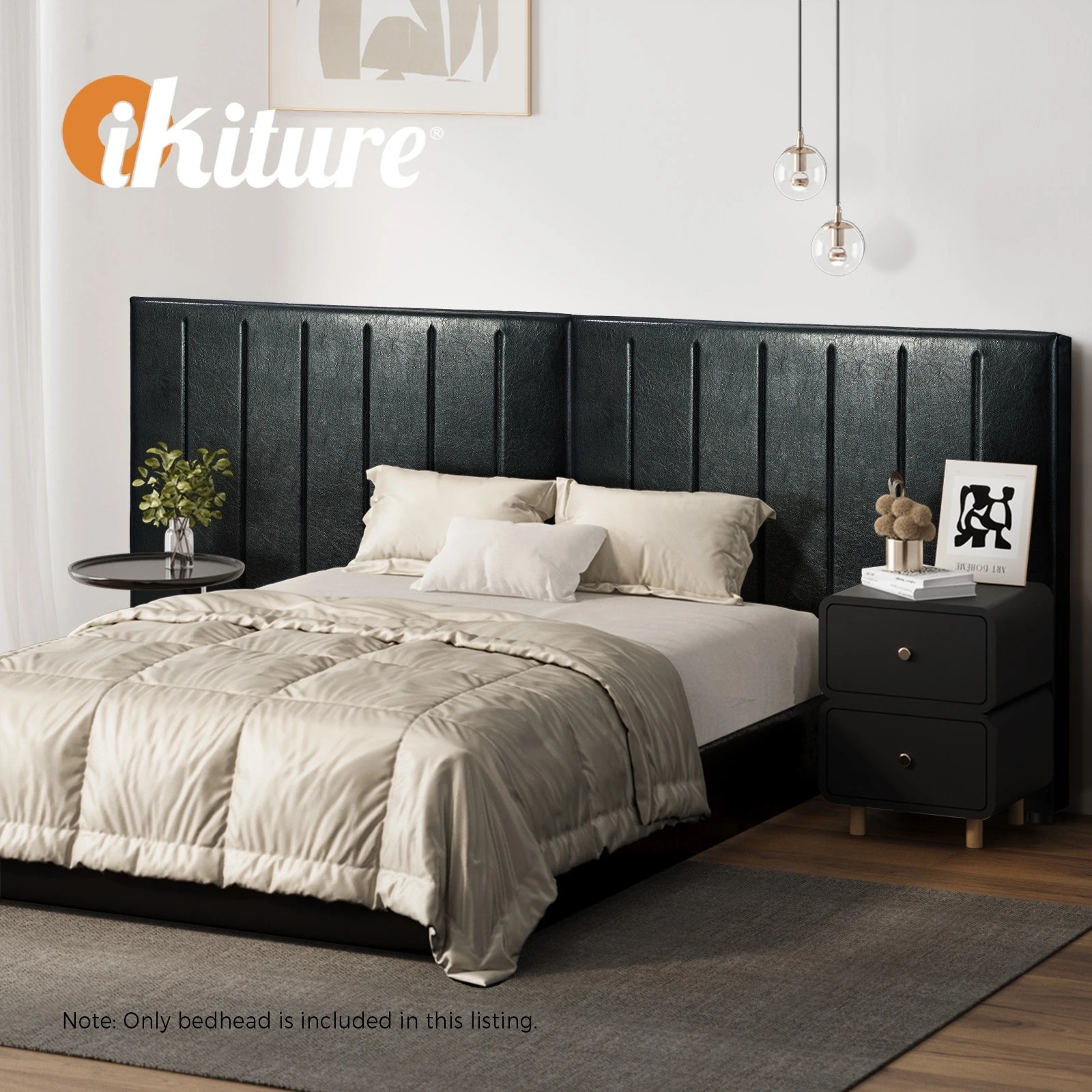 5 Oikiture Bed Frame Headboard Double Queen King Size Head Bedhead
 - Black, 5 of 10