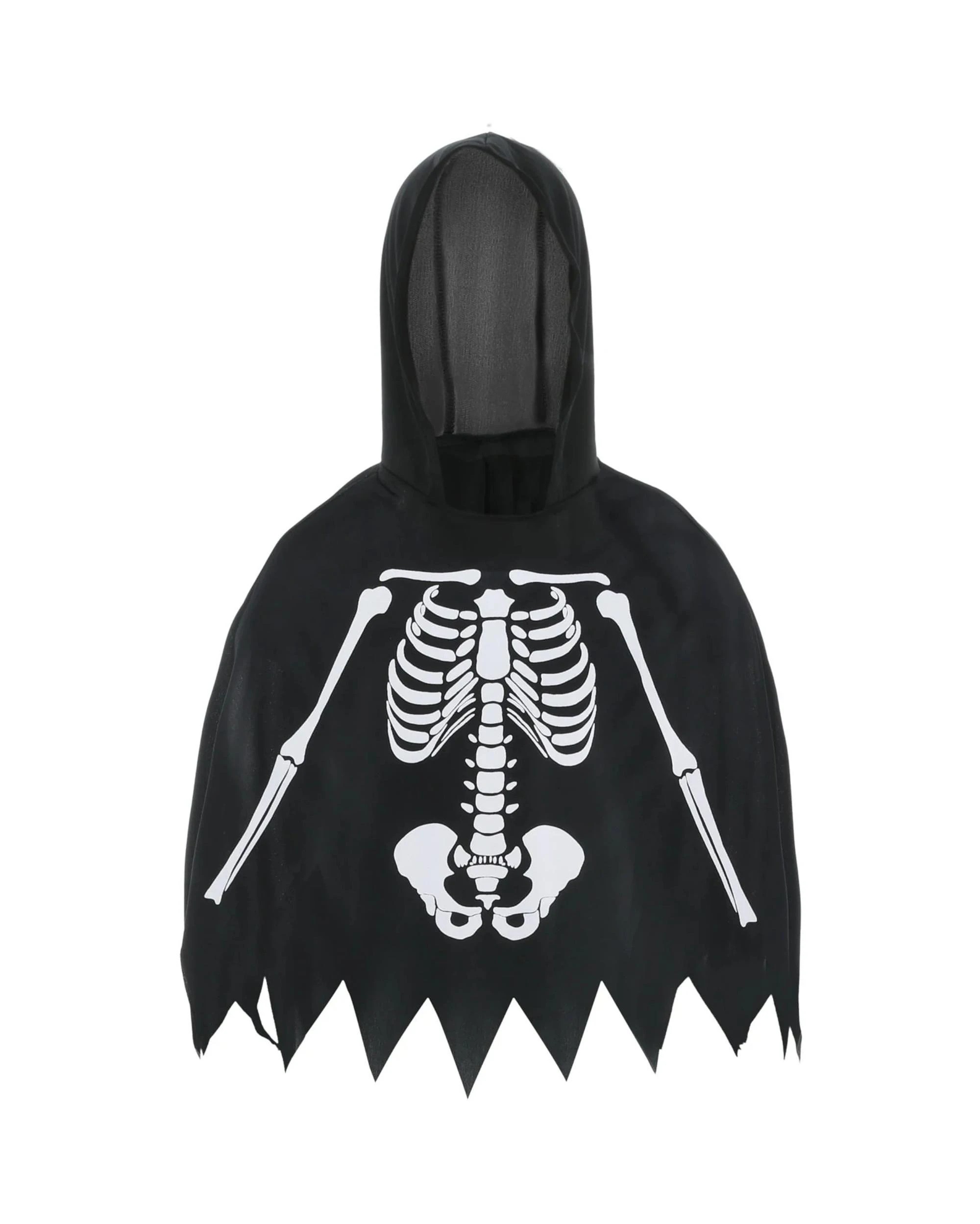 6 Unisex Skeleton Poncho Child Costume, 6 of 9