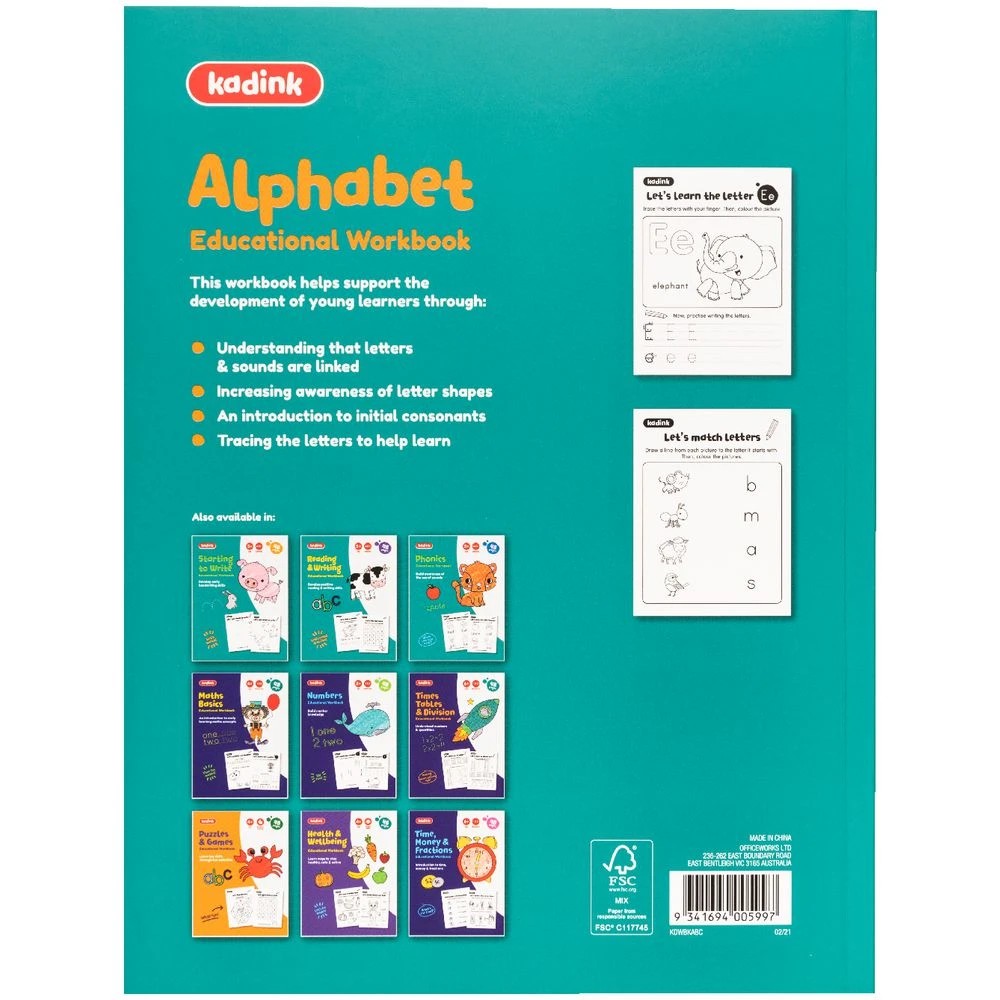 2 Kadink Workbook 48 Pages Alphabet, 2 of 5