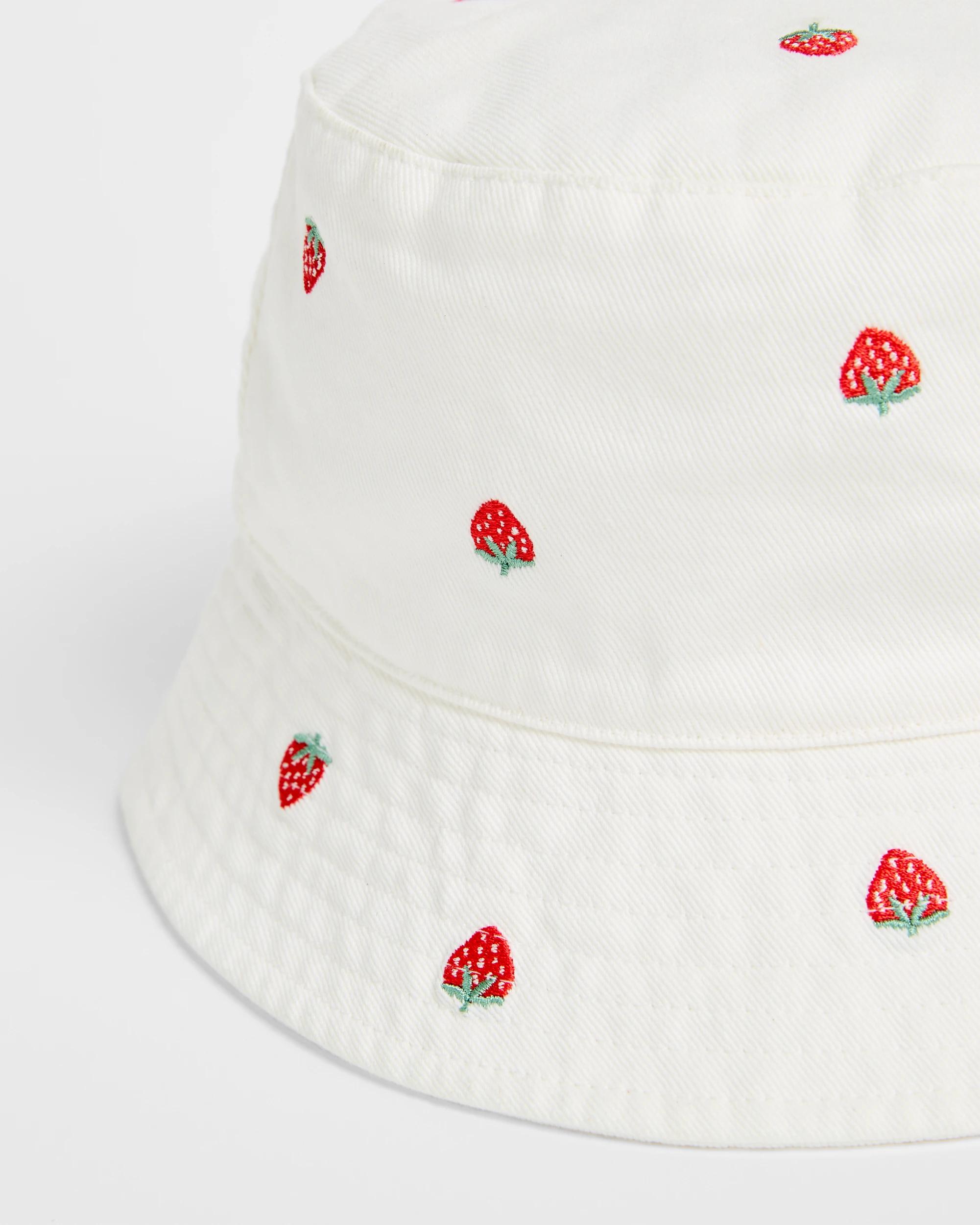 2 Target Kids Embroidered Denim Bucket Hat STRAWBERRY, 2 of 2
