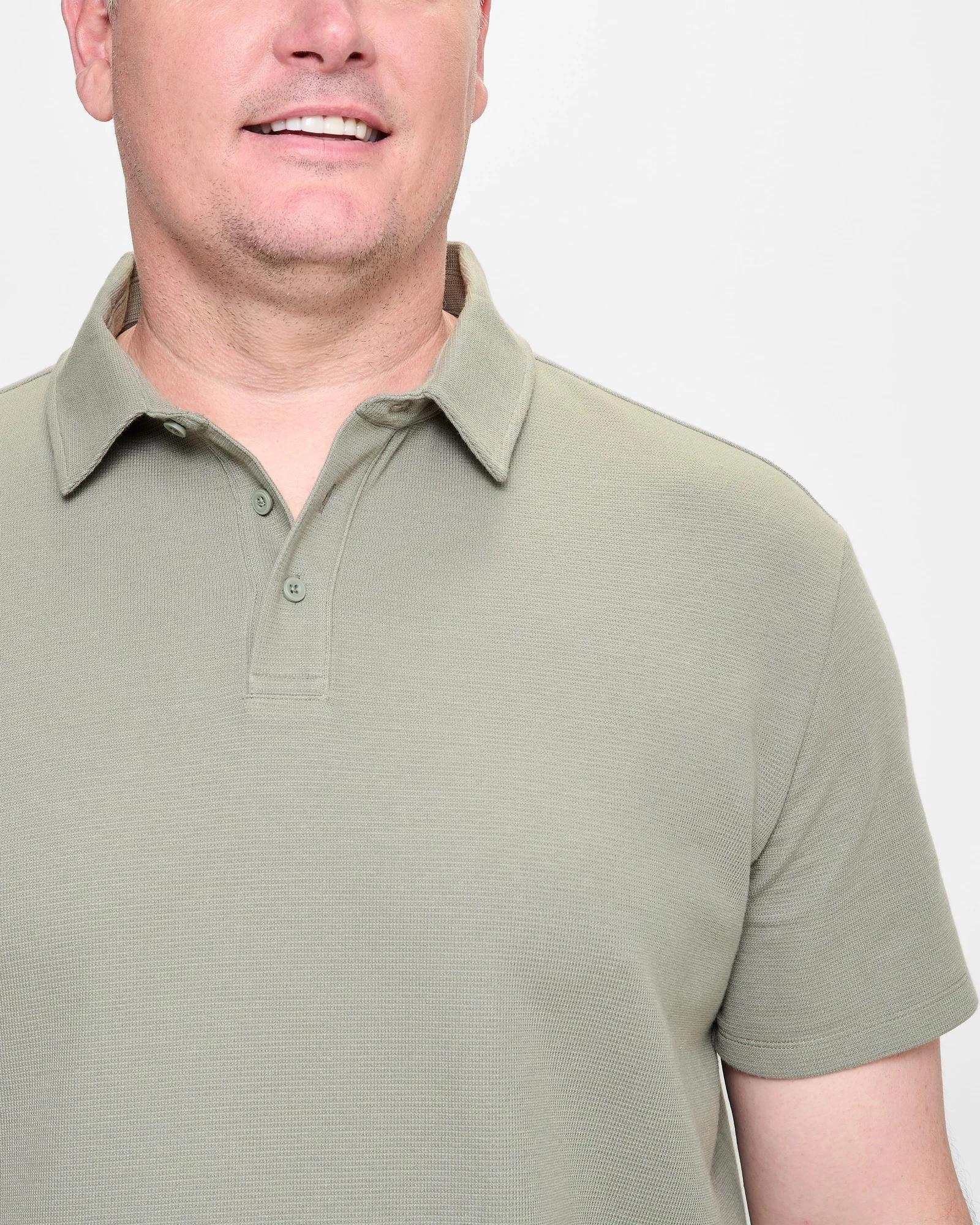 5 Target Plus Size Australian Cotton Blend Waffle Polo Top SEA SPRAY, 5 of 5