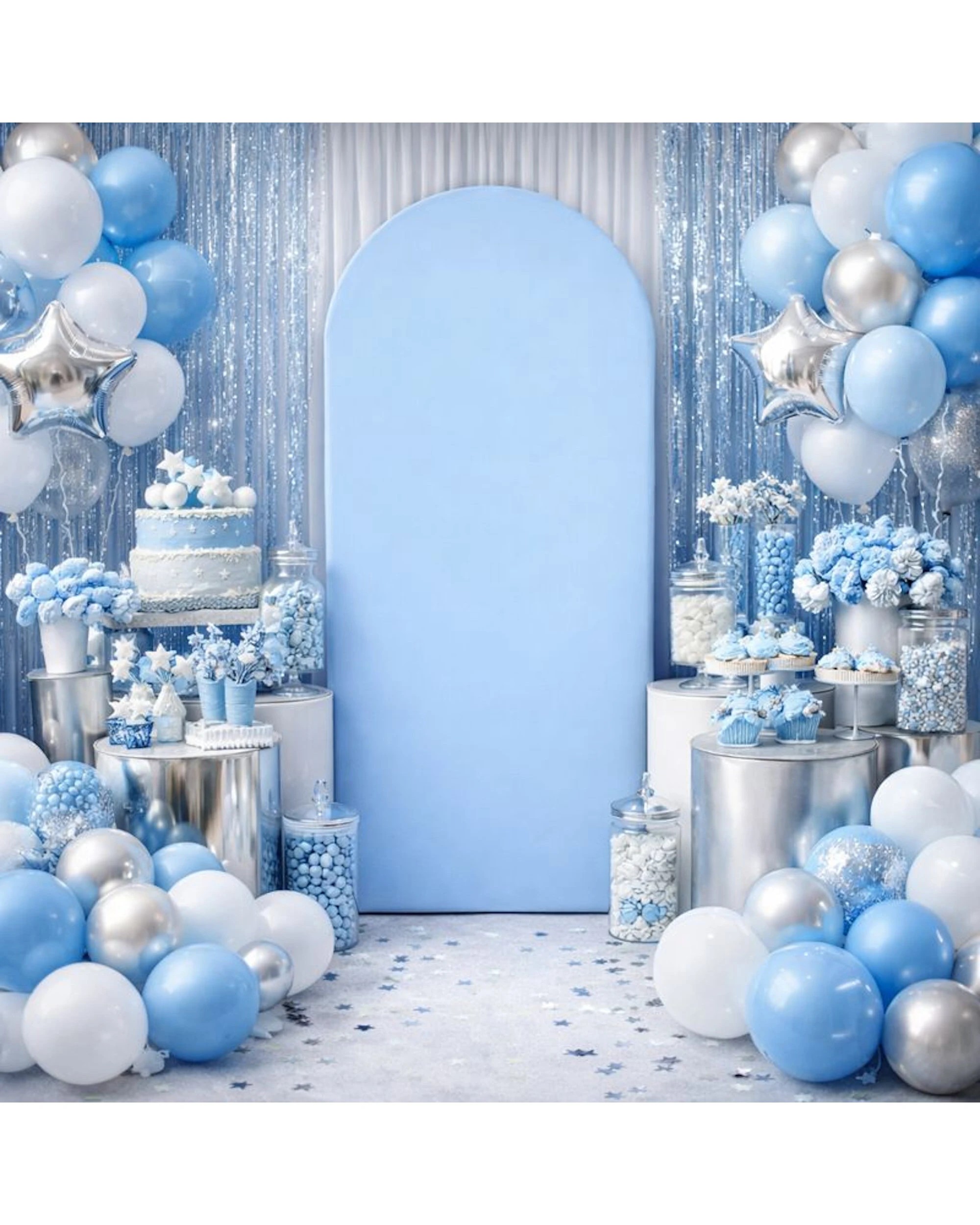 2 Party Maker Arch Stand Backdrop Cover Pastel Blue - Blue, 2 of 4
