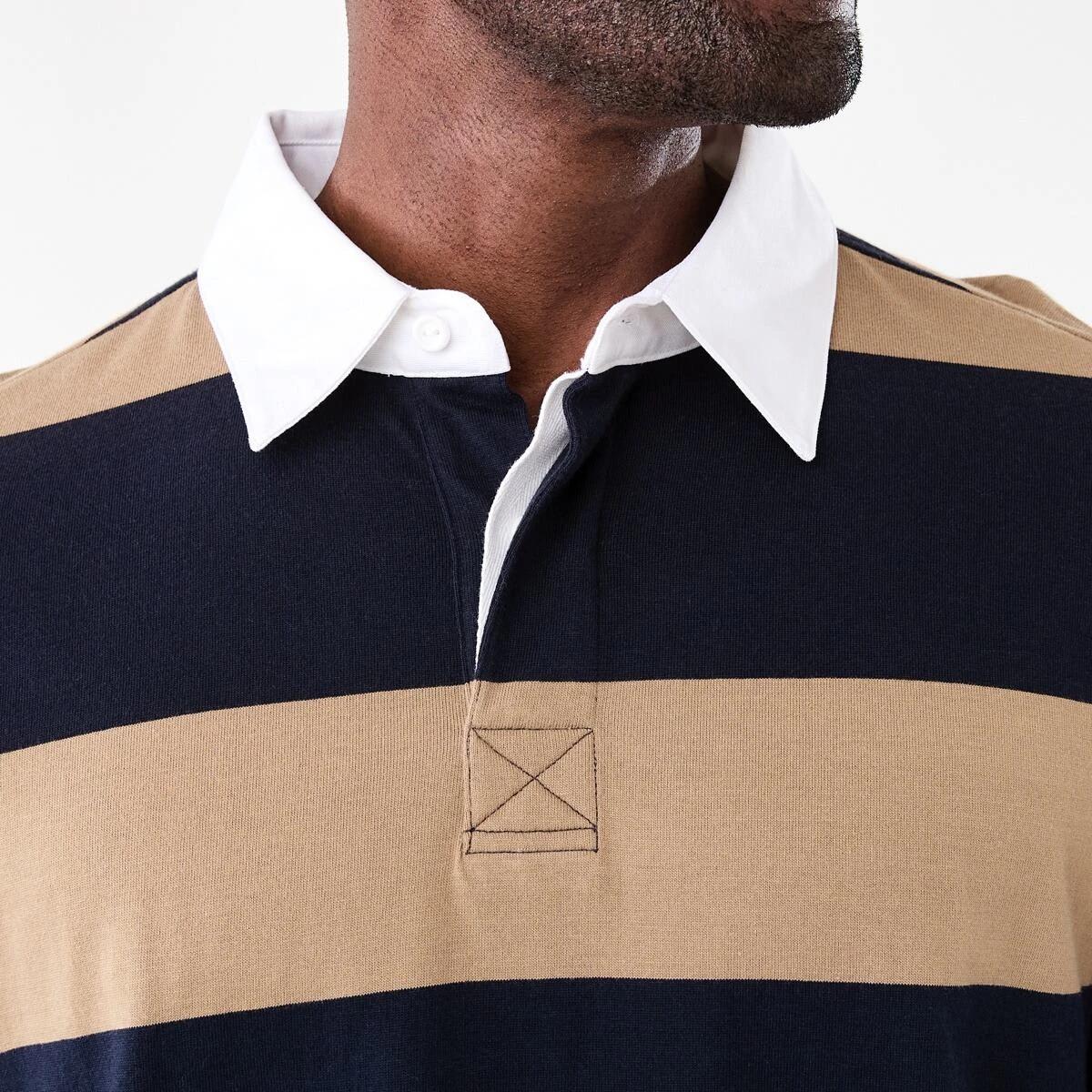5 Long Sleeve Striped Rugby Shirt Brn Strp, 5 of 5