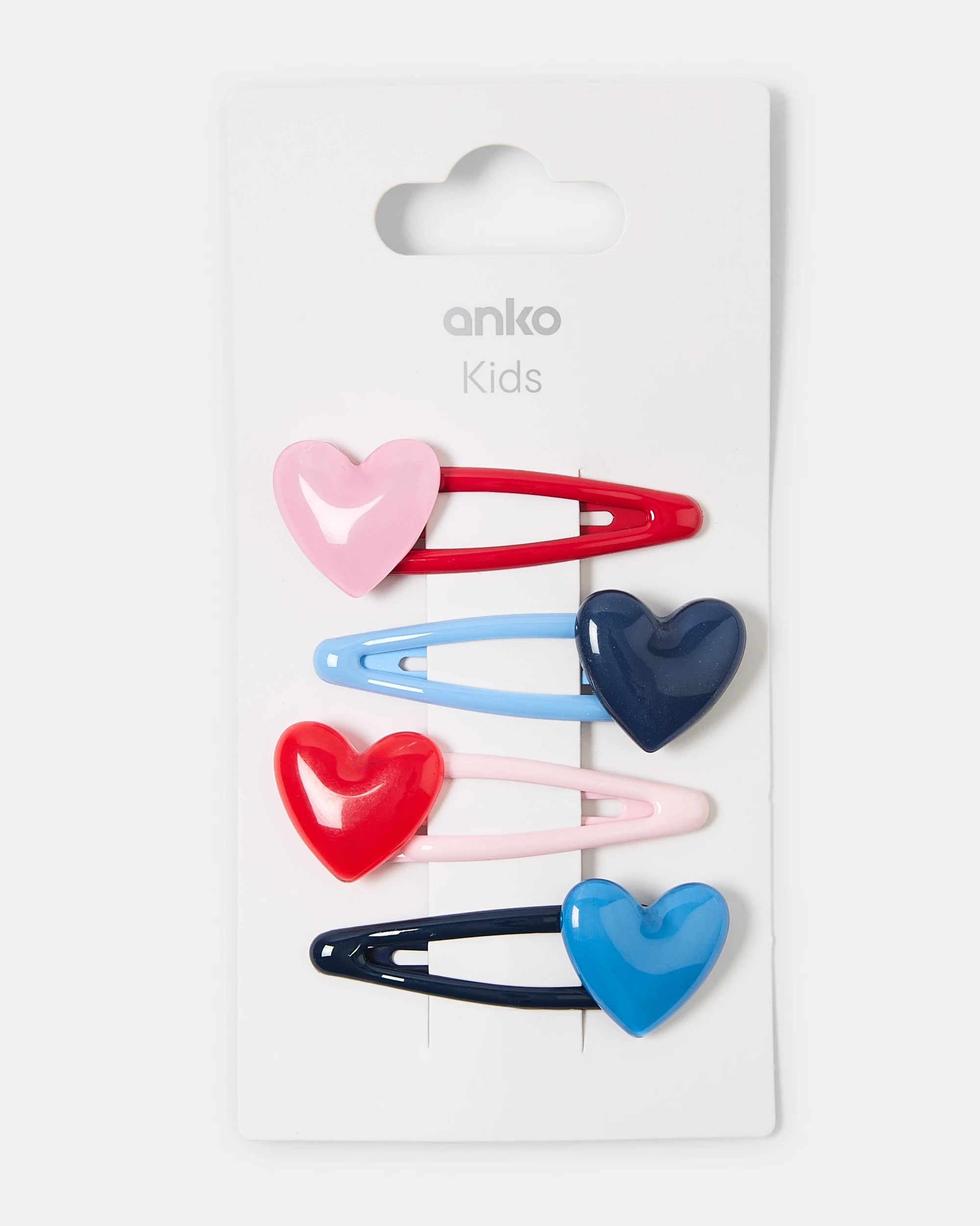 3 4 Pack Heart Snap Hair Clips, 3 of 3