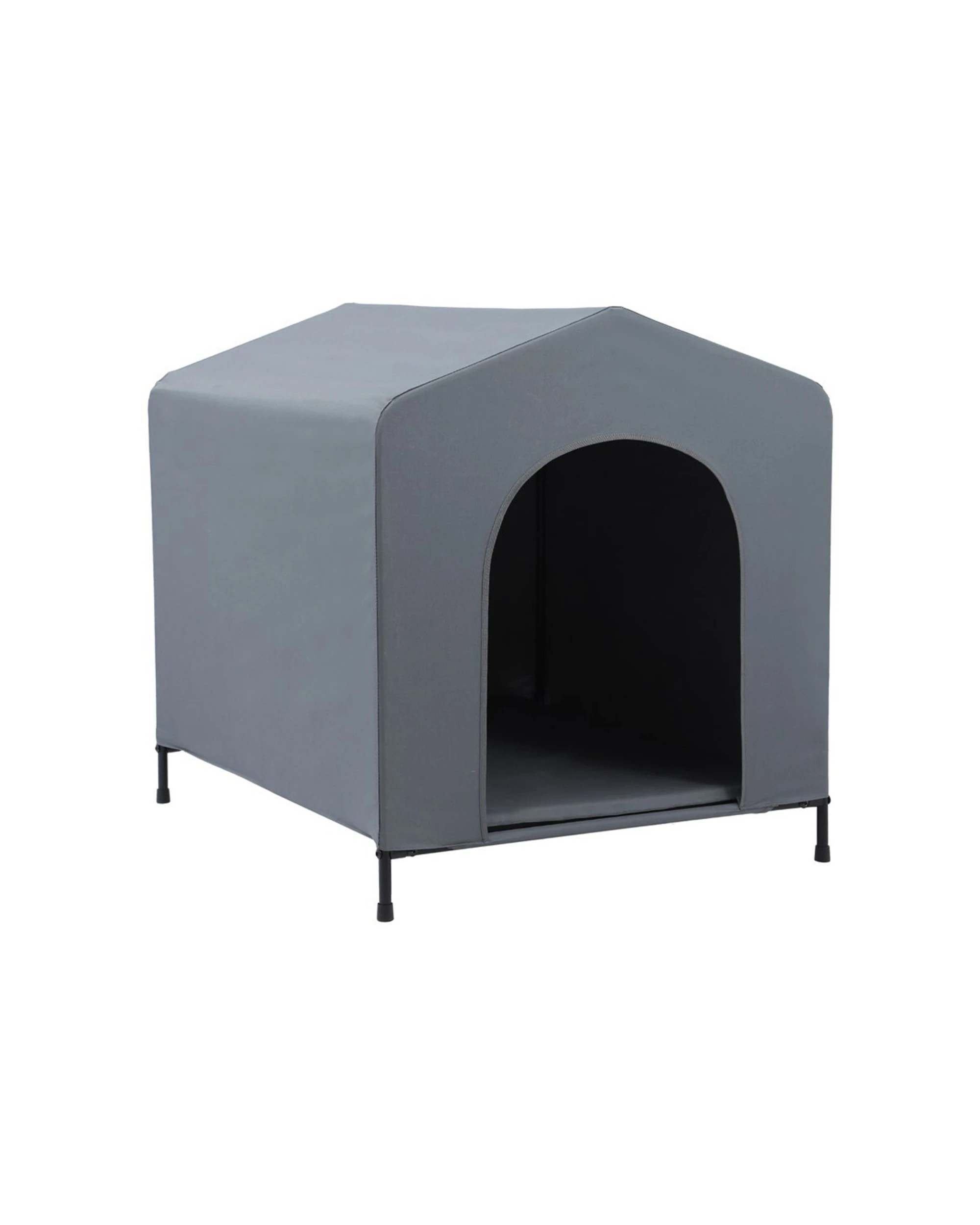 3 Paws And Claws Large Grey Elevated Pet House With Cushion 102x93cm Durable Comfort Outdoors Indoors
 - Grey, 3 of 5