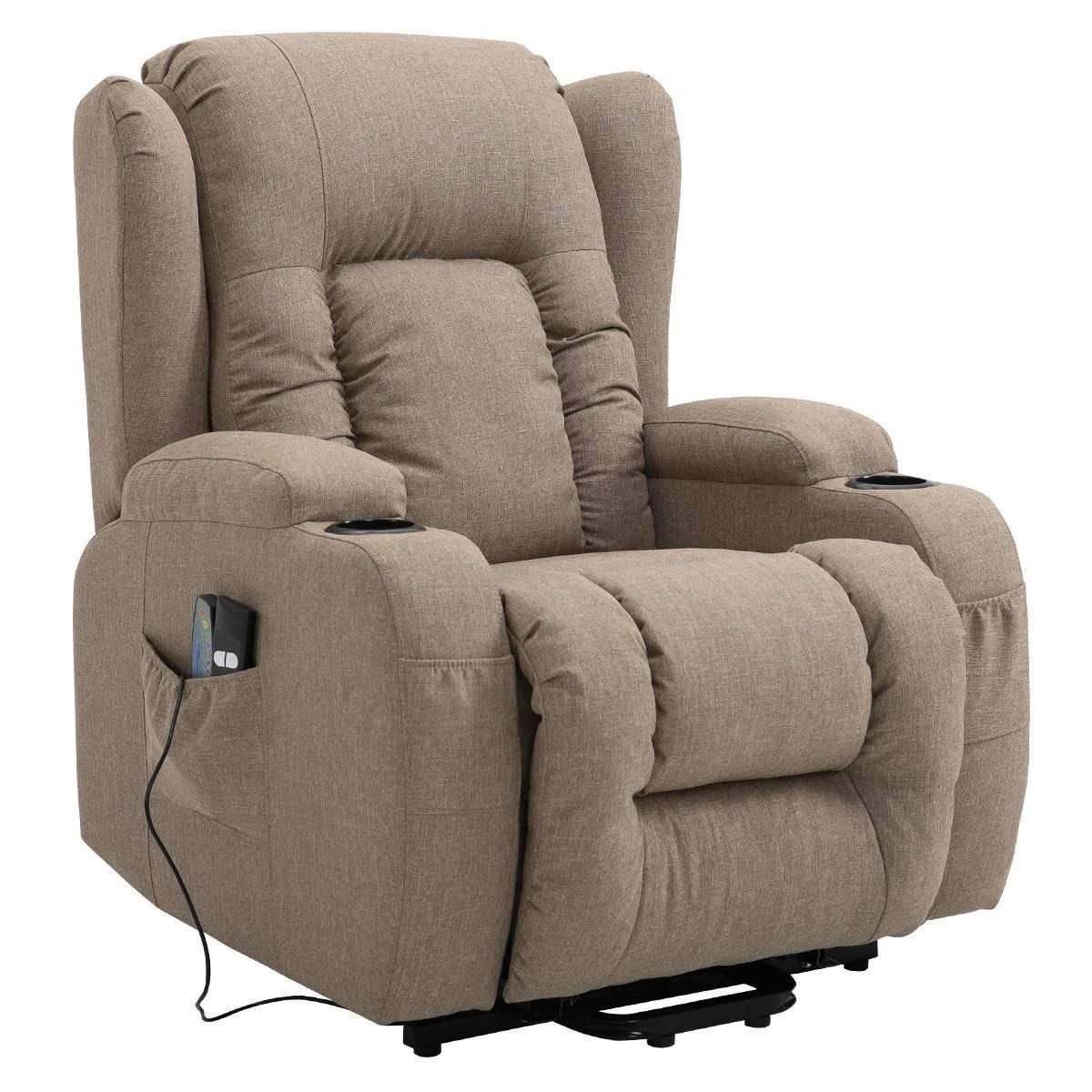 1 LUXDREAM Electric Massage Chair Linen Fabric Recliner, 1 of 4