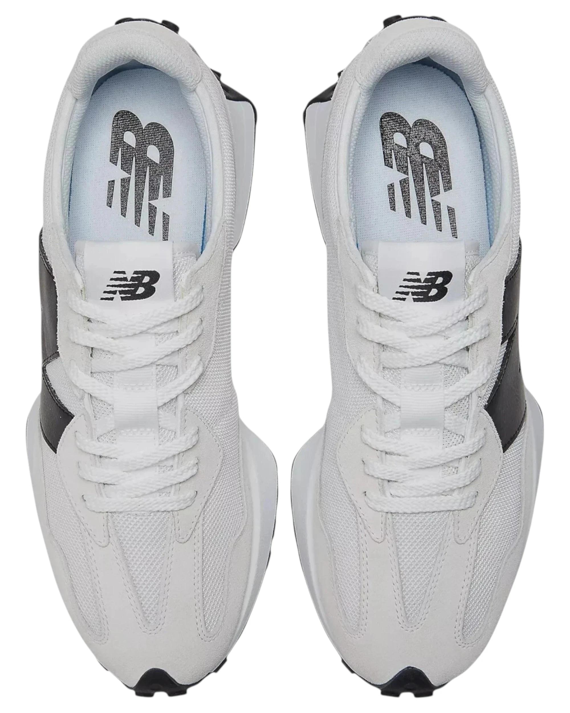 5 New Balance Mens 327 Athletic Shoes WHITE/BLACK, 5 of 6