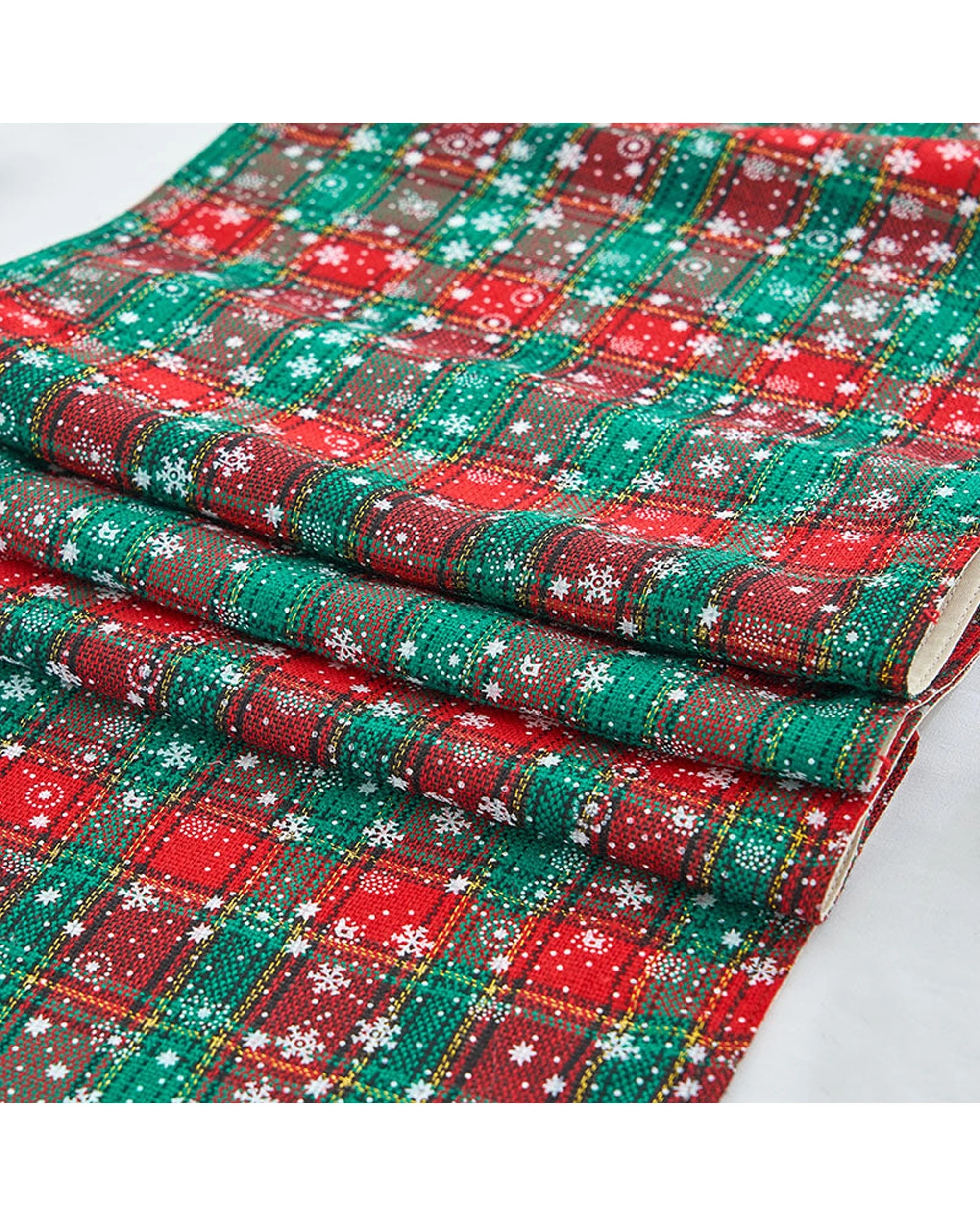 2 Cotton More Christmas Pattern Polyester Dining Table Runner 220x30cm - Green, 2 of 4