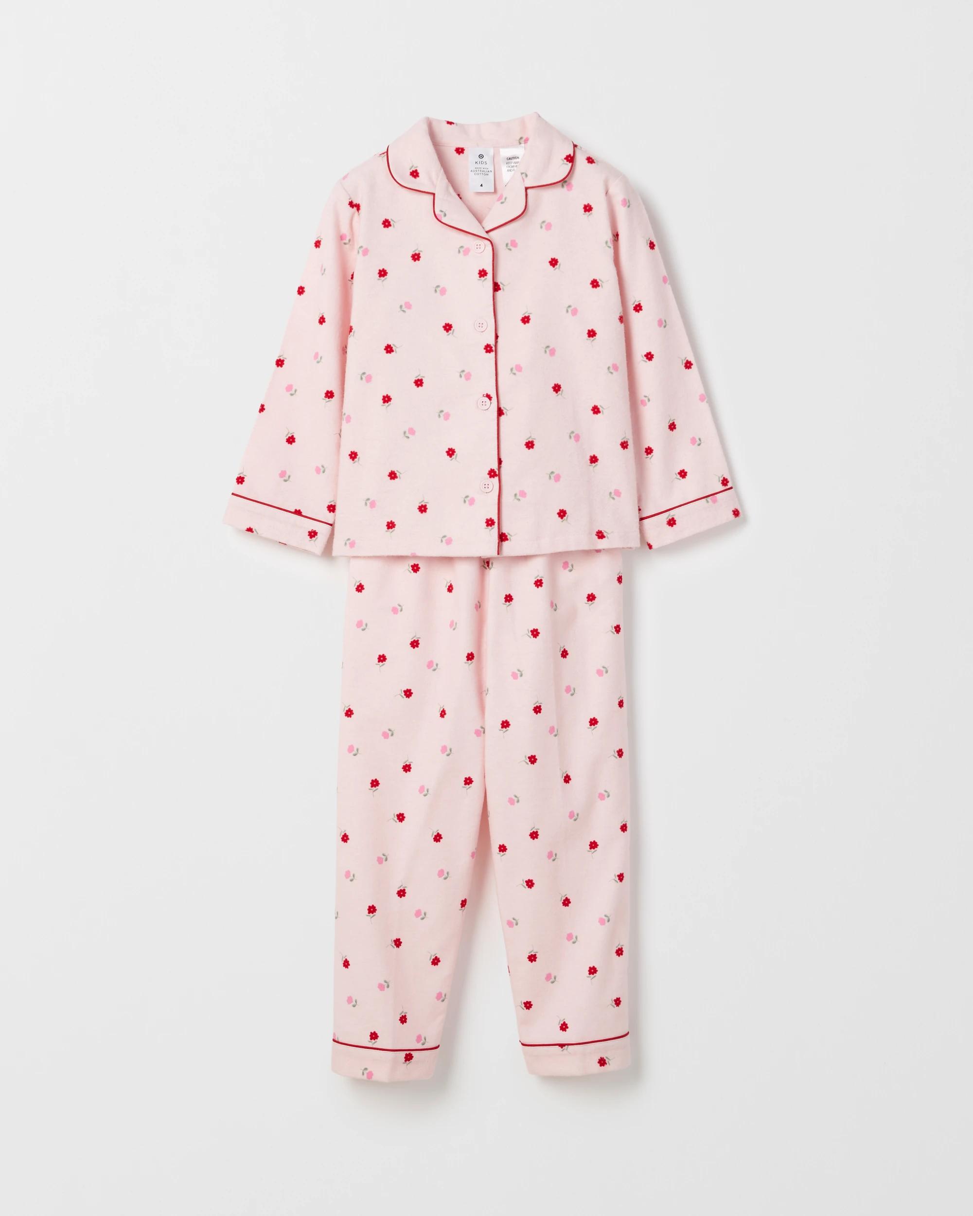 5 Target Kids Australian Cotton Younger Girls Flannelette Pyjama Set FLORAL, 5 of 7