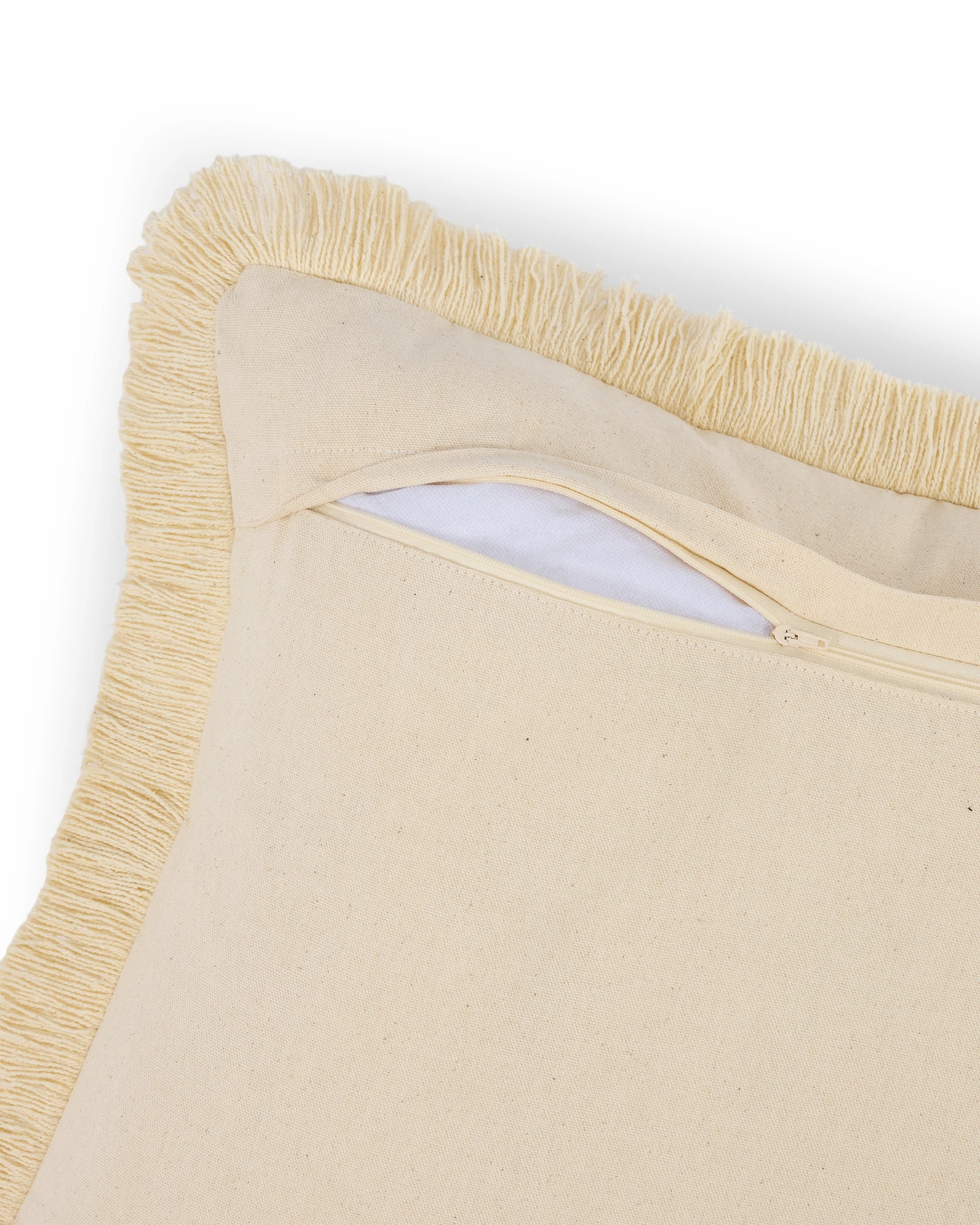 4 50cm Fringed Cushion - Butter, 4 of 4