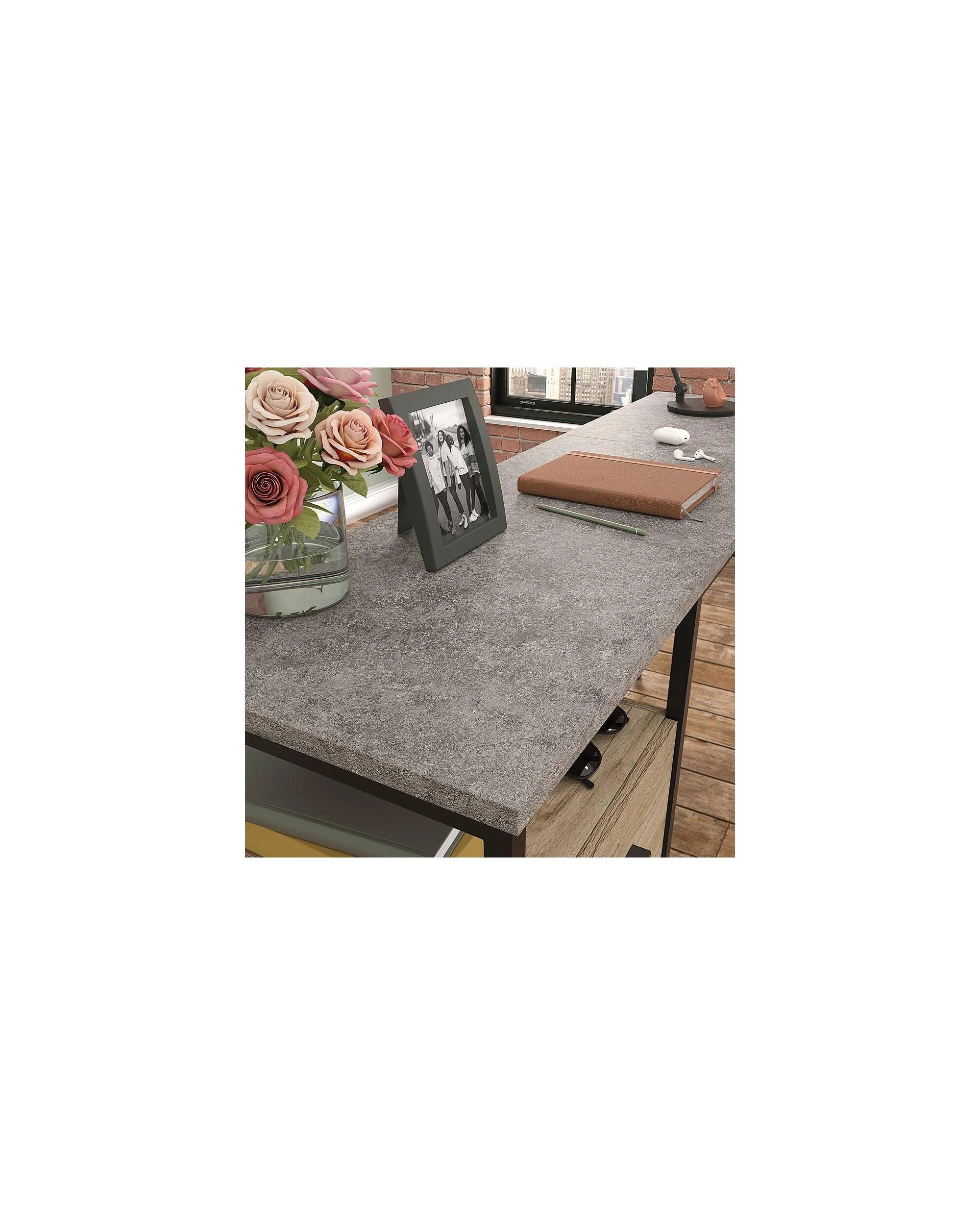 4 Sauder Corner L Desk Slate and Black, 4 of 10