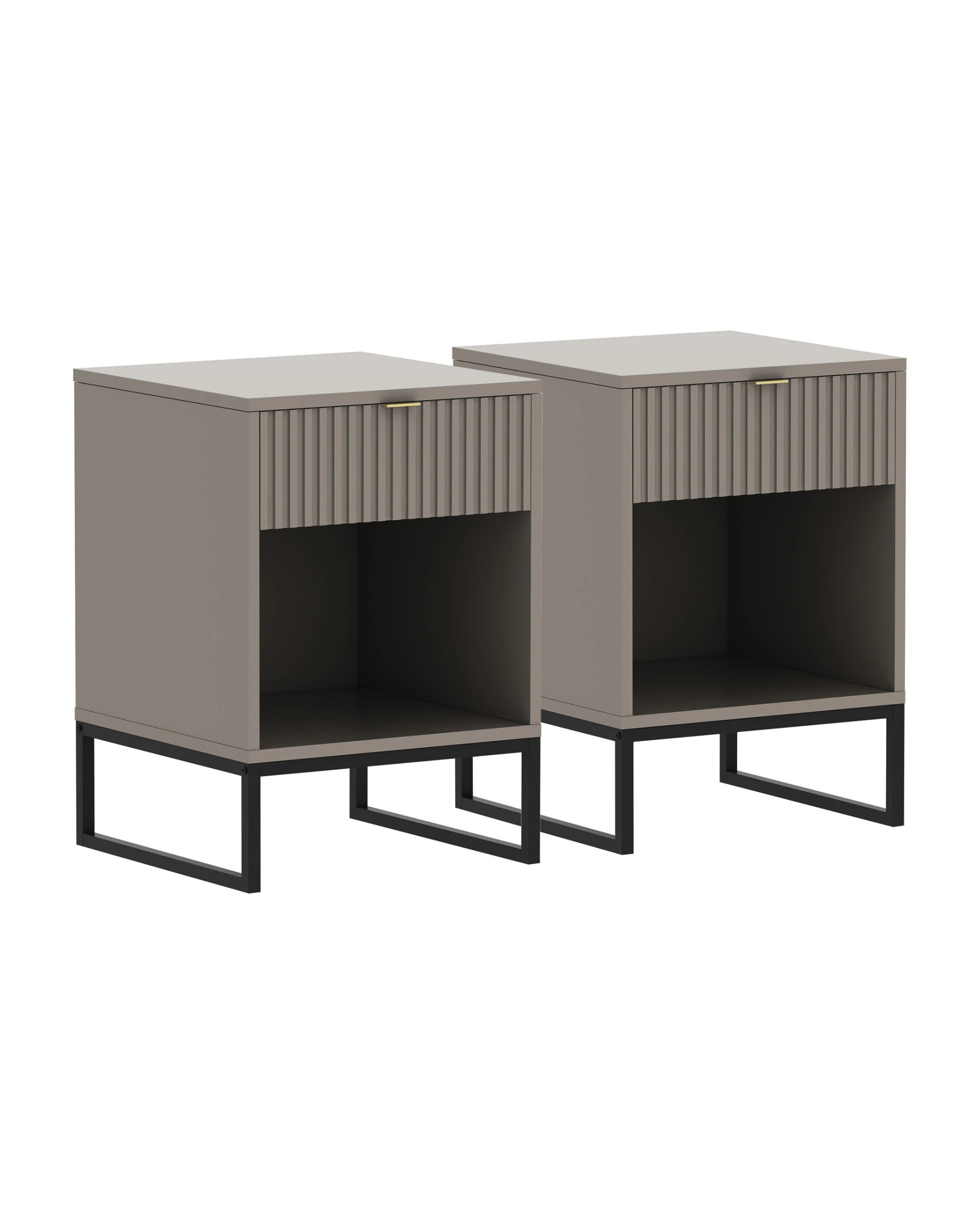 8 Sarantino Elton Fluted Bedside Table - Grey, 8 of 8