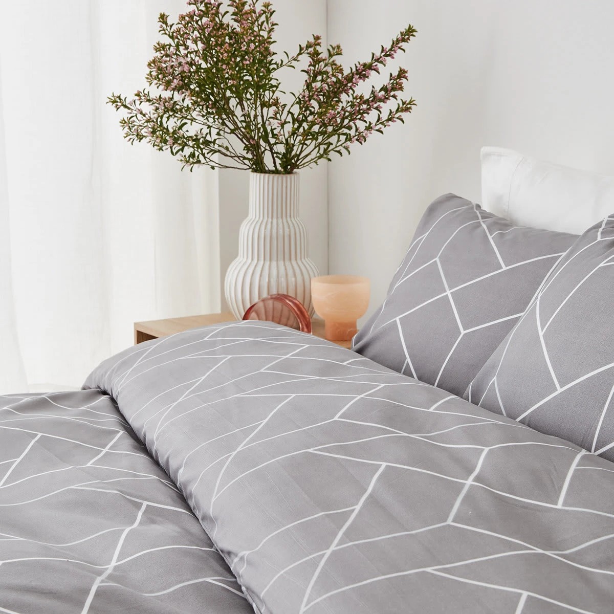 3 Jesse Quilt Cover Set - Double Bed, Grey, 3 of 5