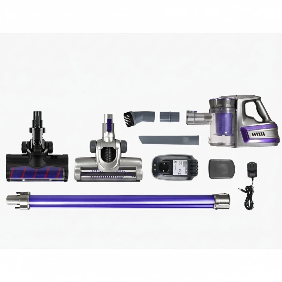 6 Devanti Stick Vacuum Cleaner Cordless Roller Brush 150W Purple - Purple, 6 of 6