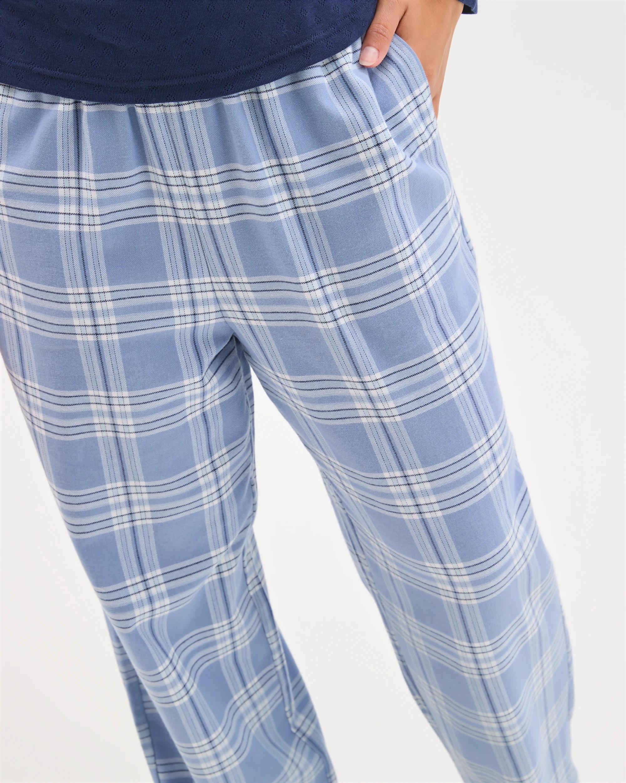 4 Target Woman Australian Cotton Pointelle and Flannel Pyjama Set NAVY, 4 of 5