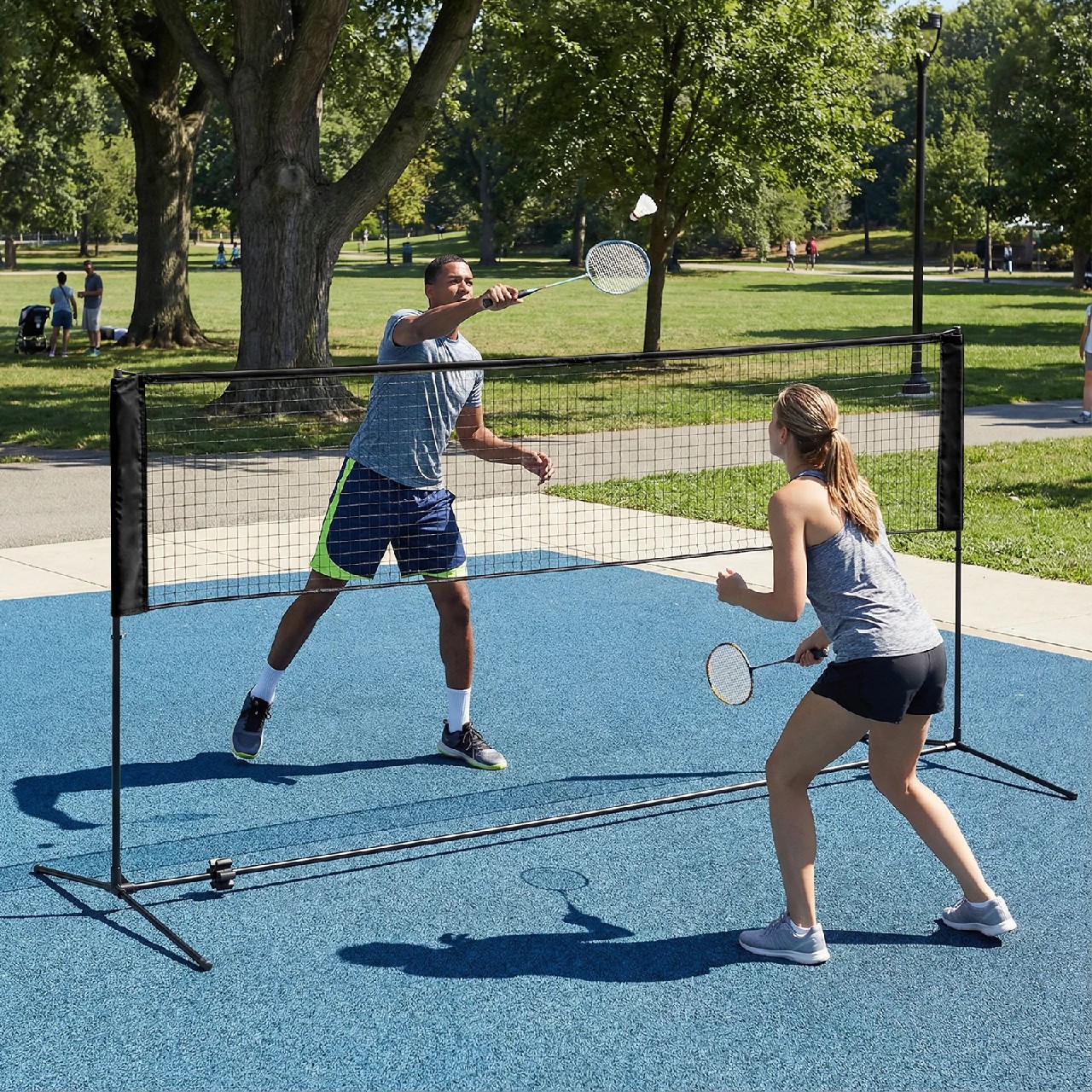 3 Costway Badminton Tennis Net Set Portable Volleyball Kit Outdoor Fitness Sports Exercise Training - Black, 3 of 4