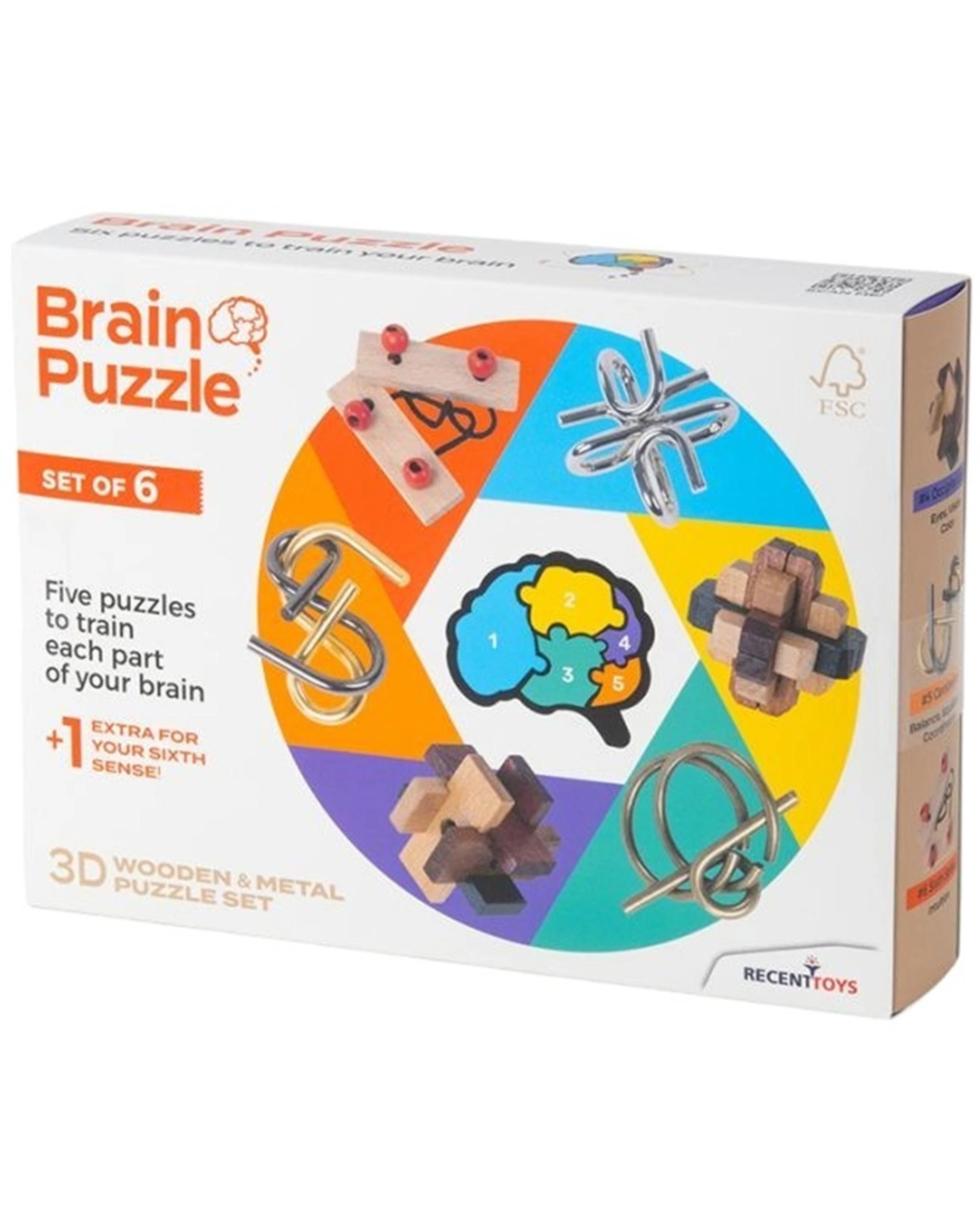 1 Recent Toys Brain Puzzle Set of 6, 1 of 9