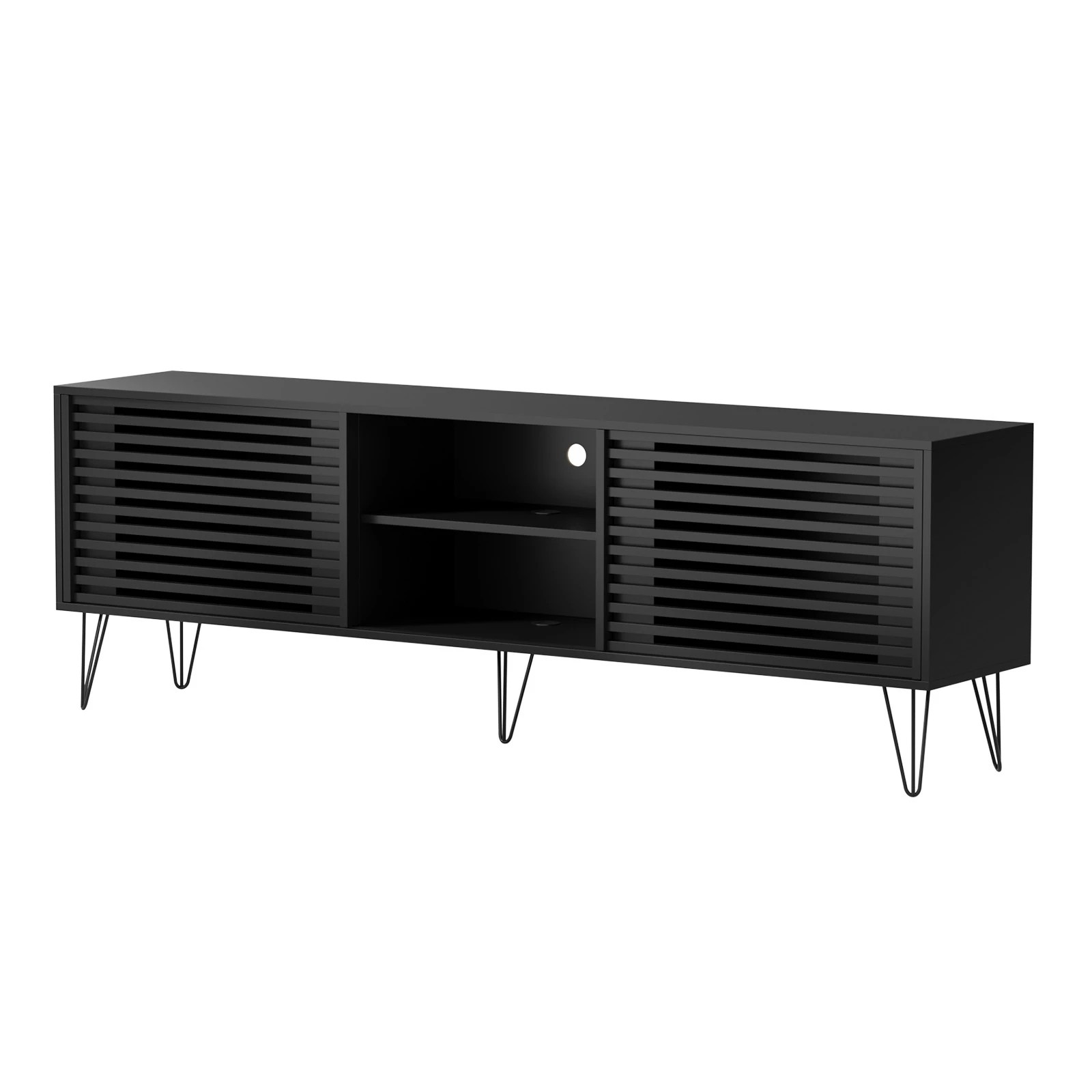 1 Oikiture Entertainment Unit Tv Cabinet 180cm
 - Black, 1 of 9