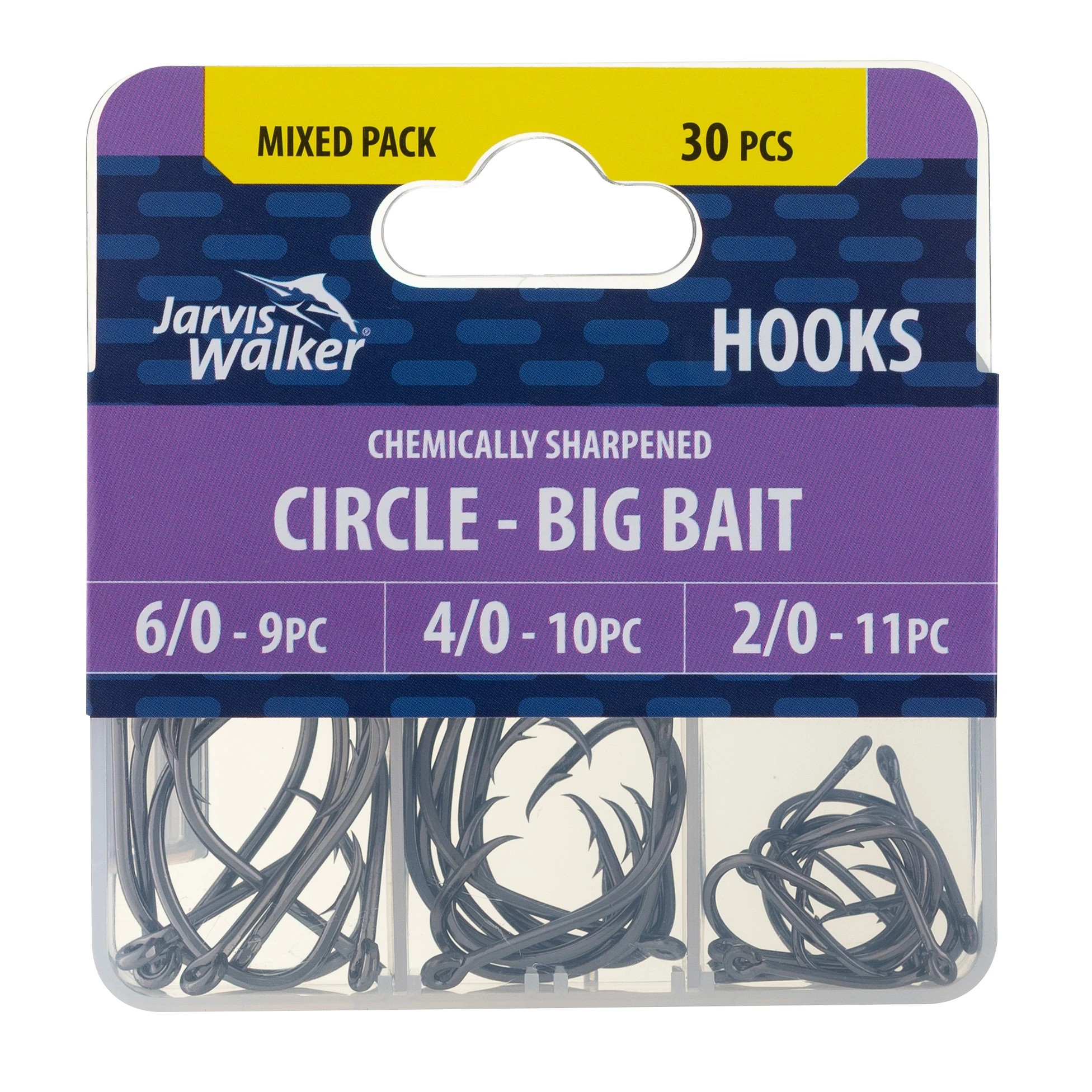 2 30 Piece Jarvis Walker Mixed Circle Hooks - Big Bait, 2 of 2