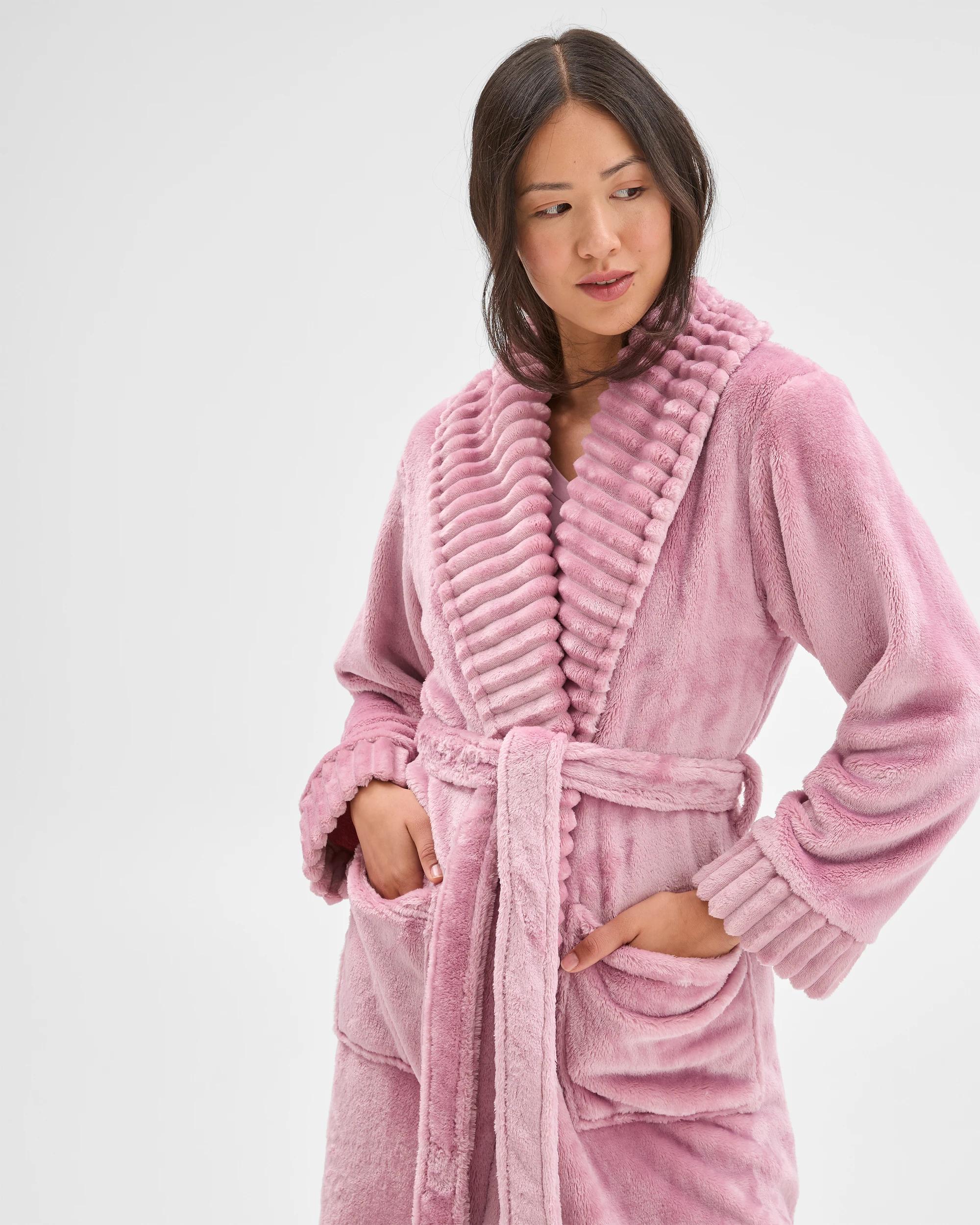 5 Target Woman Jacquard Stripe Sleep Robe PINK, 5 of 8