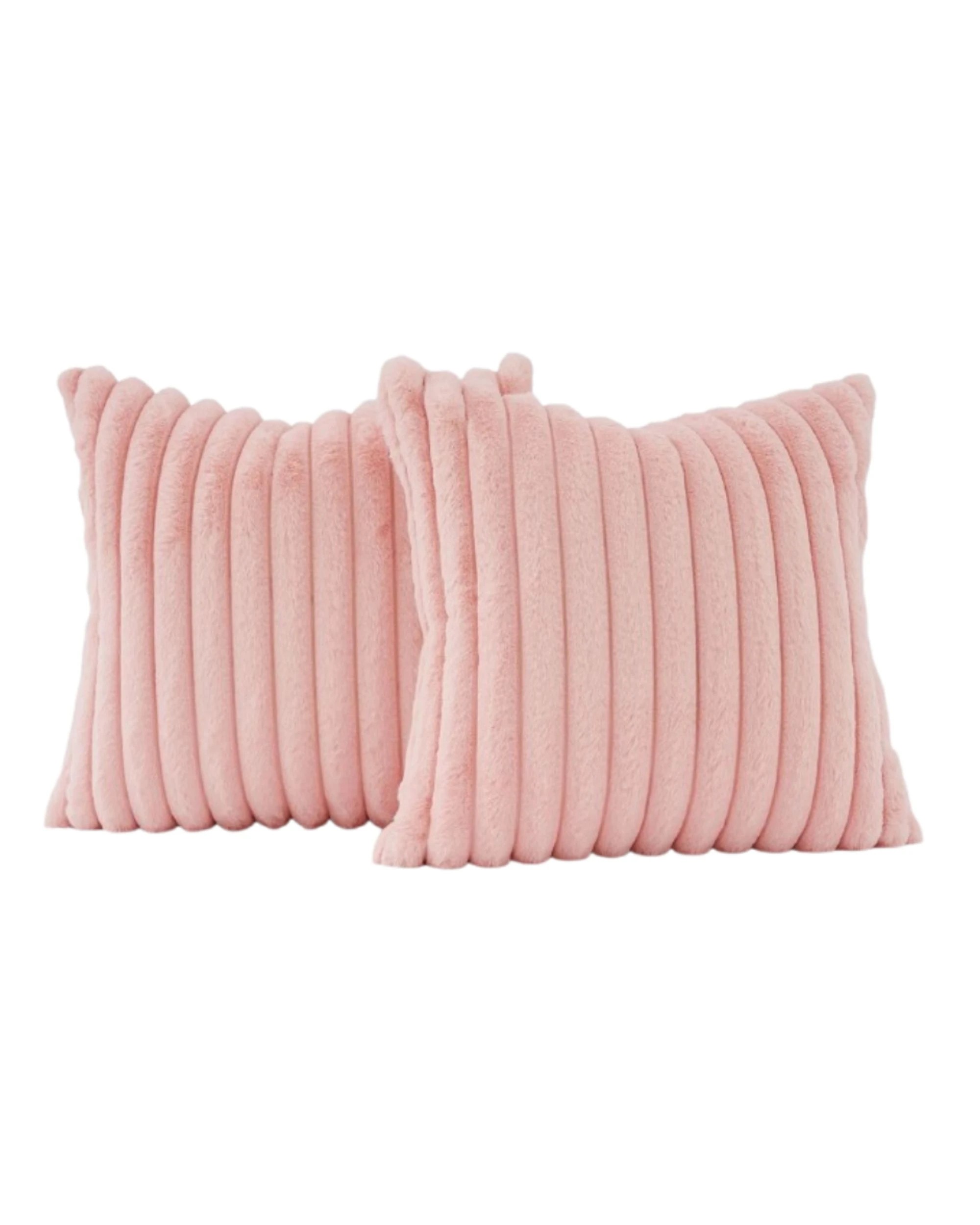 3 Gioia Casa 2-Pack Faux Fur Cushion Covers Soft 45x45cm - Pink, 3 of 4