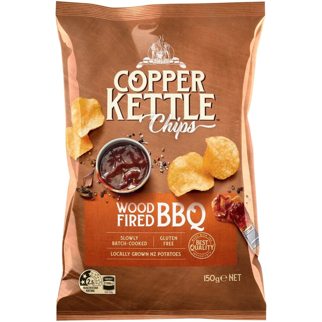 1 Copper Kettle Wood Fired BBQ Chips 150g, 1 of 1