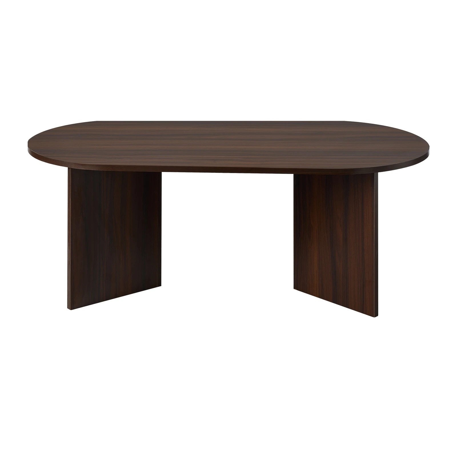 6 Oikiture Coffee Table Sofa End Table Oval Side Cafe Desk Timber
 - Brown, 6 of 10