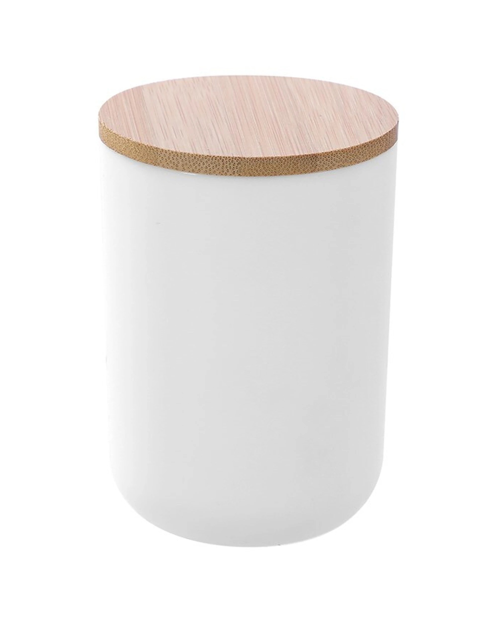 3 Boxsweden 4PK Bano Bathroom Cup Bamboo Lid 7.5x7.5x10.5cm - White, 3 of 4