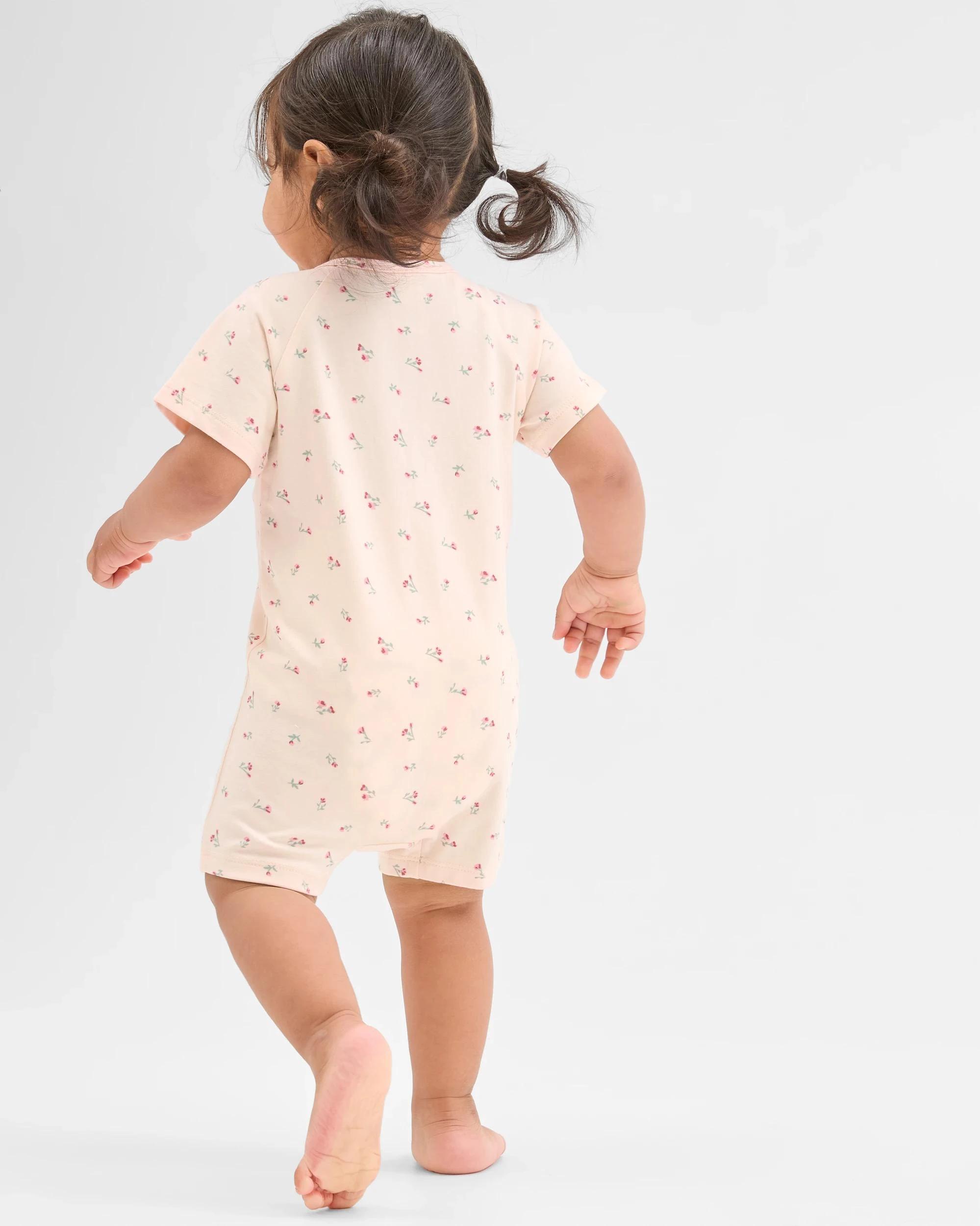 5 Target Baby Baby Organic Cotton Zip Romper 2 Pack PINK DAISY/PINK MARLE, 5 of 7