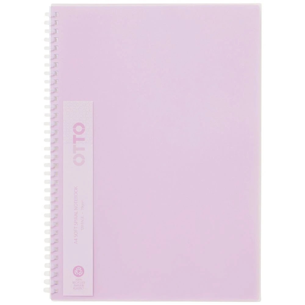 1 Otto A4 Soft Spiral Notebook Pink 120 Page, 1 of 2