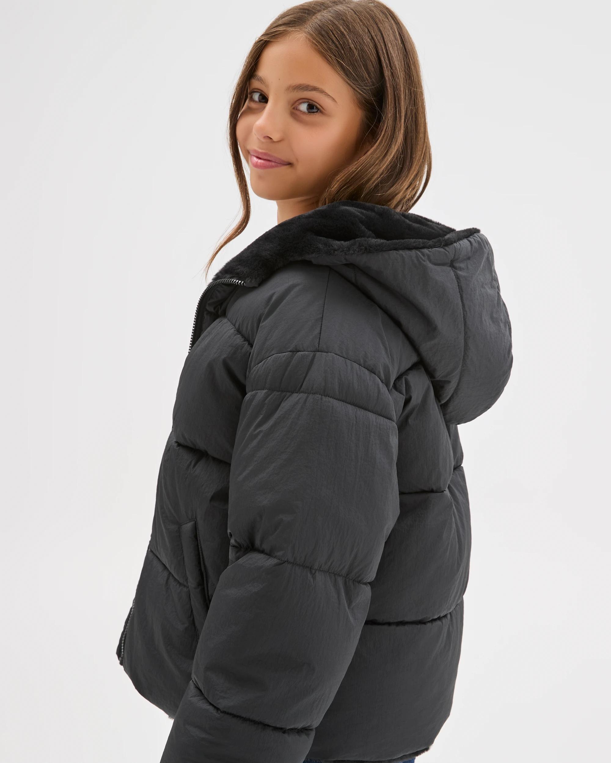 3 Target Kids Reversible Hooded Puffer Jacket BLACK, 3 of 10