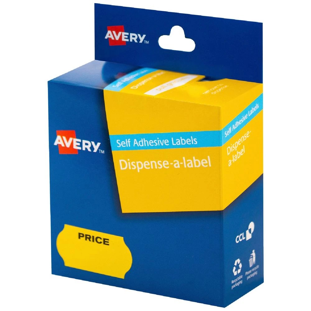 1 Avery Price Display Label Yellow 26 x 16mm 250 Pack, 1 of 2