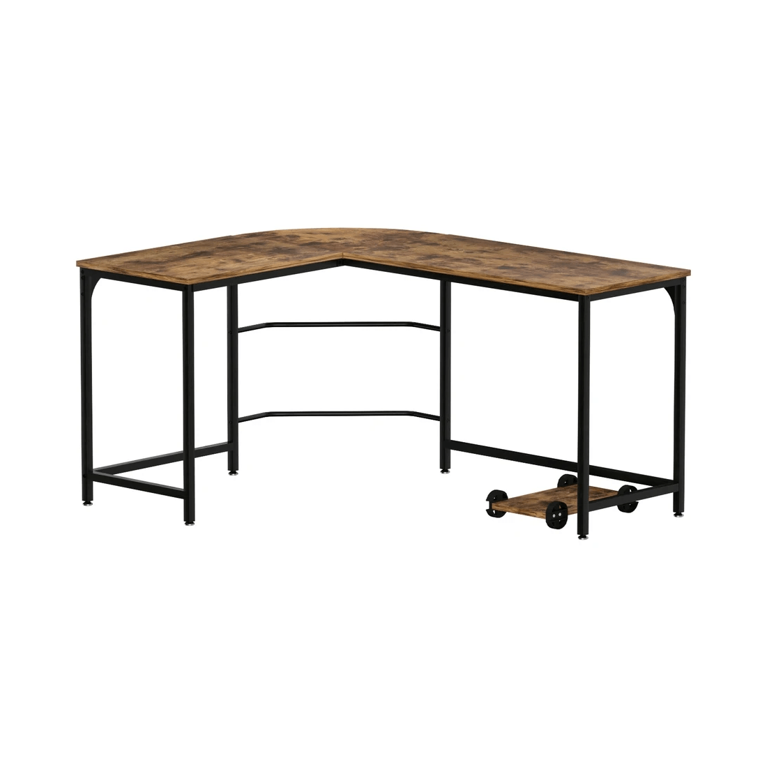 1 Artiss Computer Desk L-Shape CPU Stand 147CM - Brown, 1 of 7