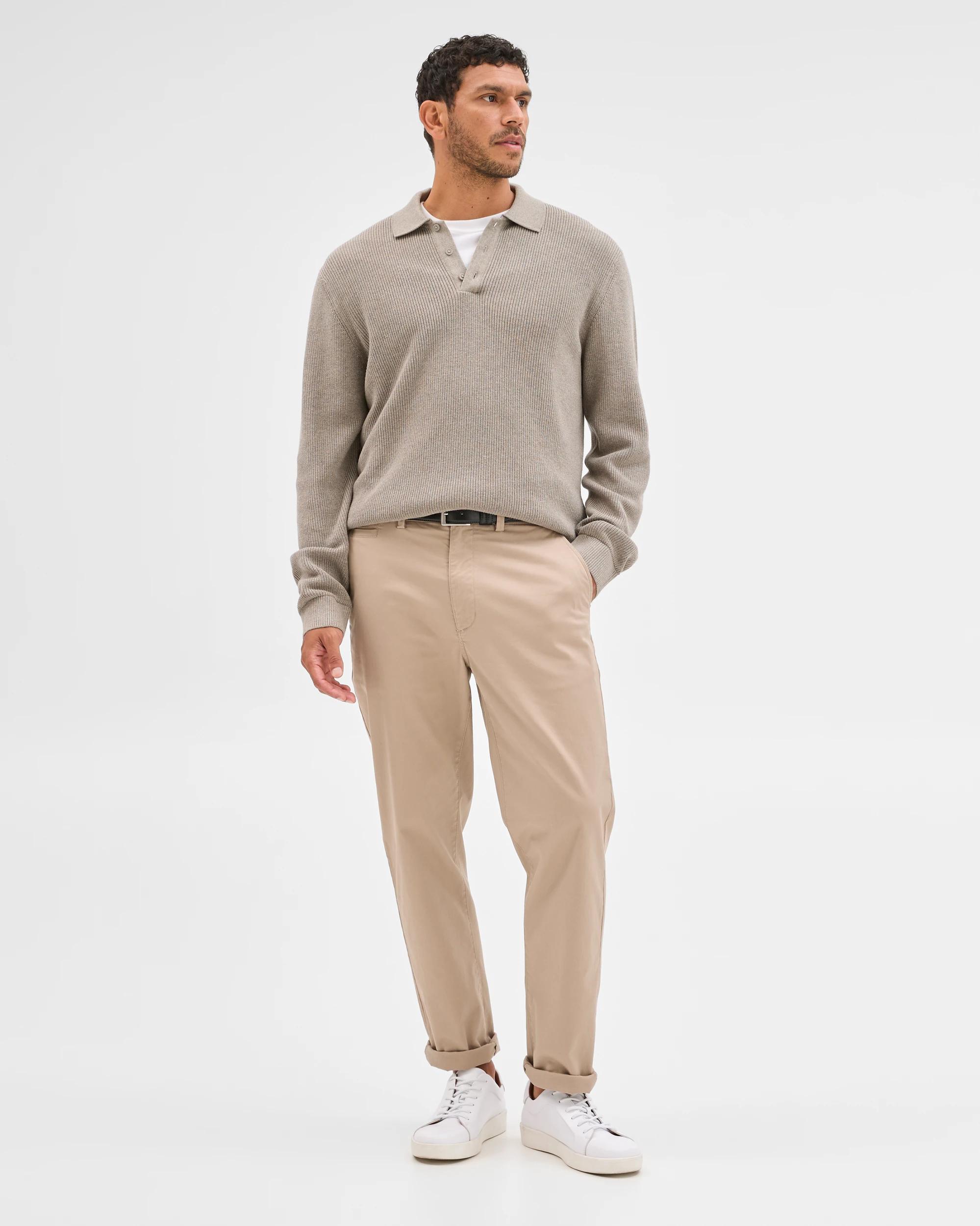 6 Target Man Australian Cotton Lightweight Long Sleeve Polo Neck Knit Jumper ROCK, 6 of 8