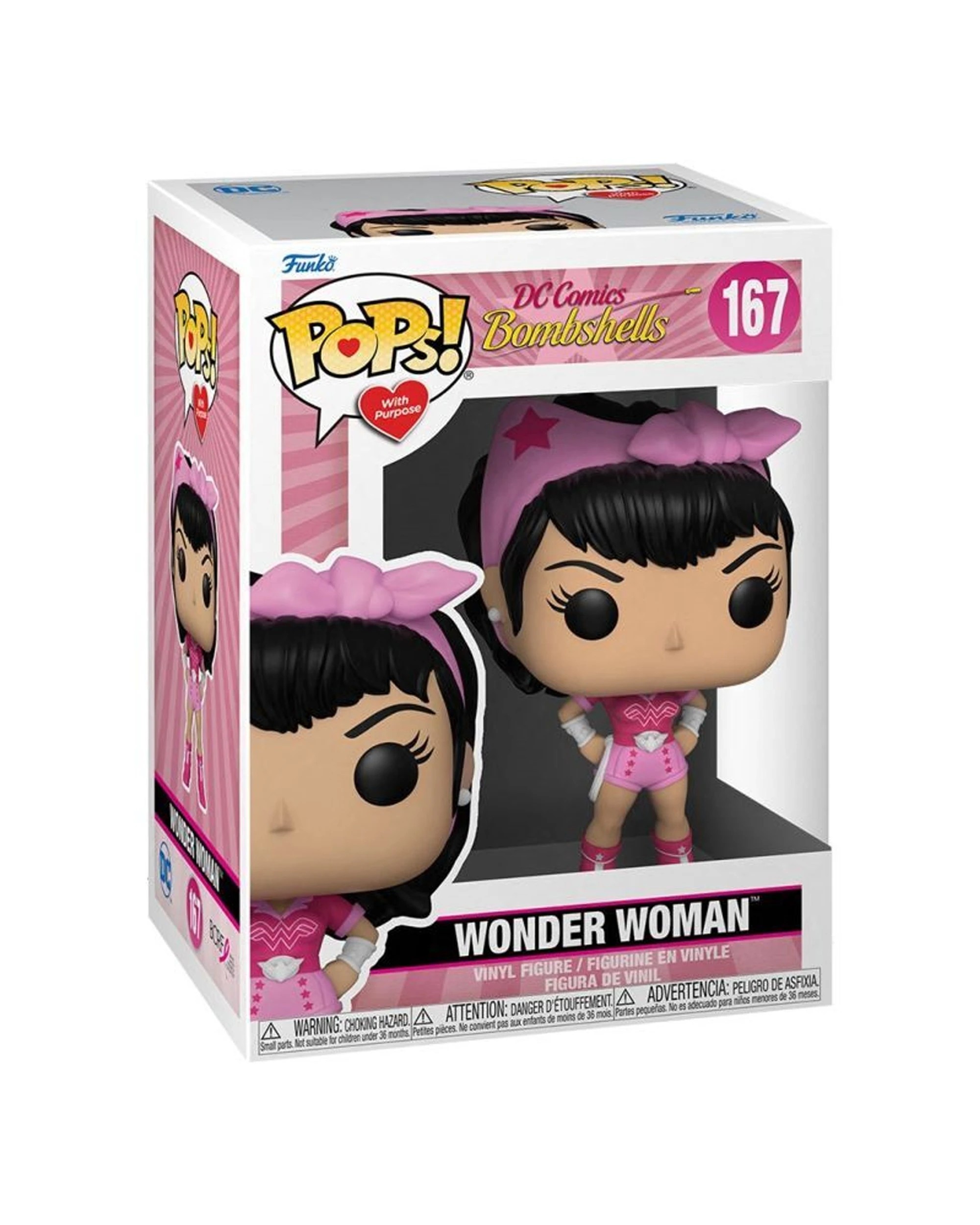 2 Pop Vinyl Figurine DC Comics Action Figure - Breast Cancer Awareness 10cm - Pink, 2 of 3