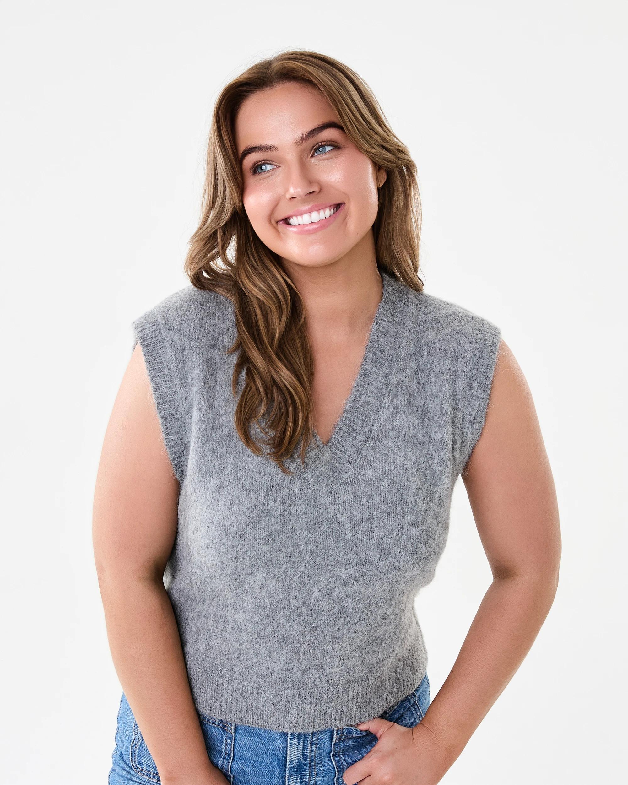 1 Fluffy Vest Grey Marle, 1 of 6