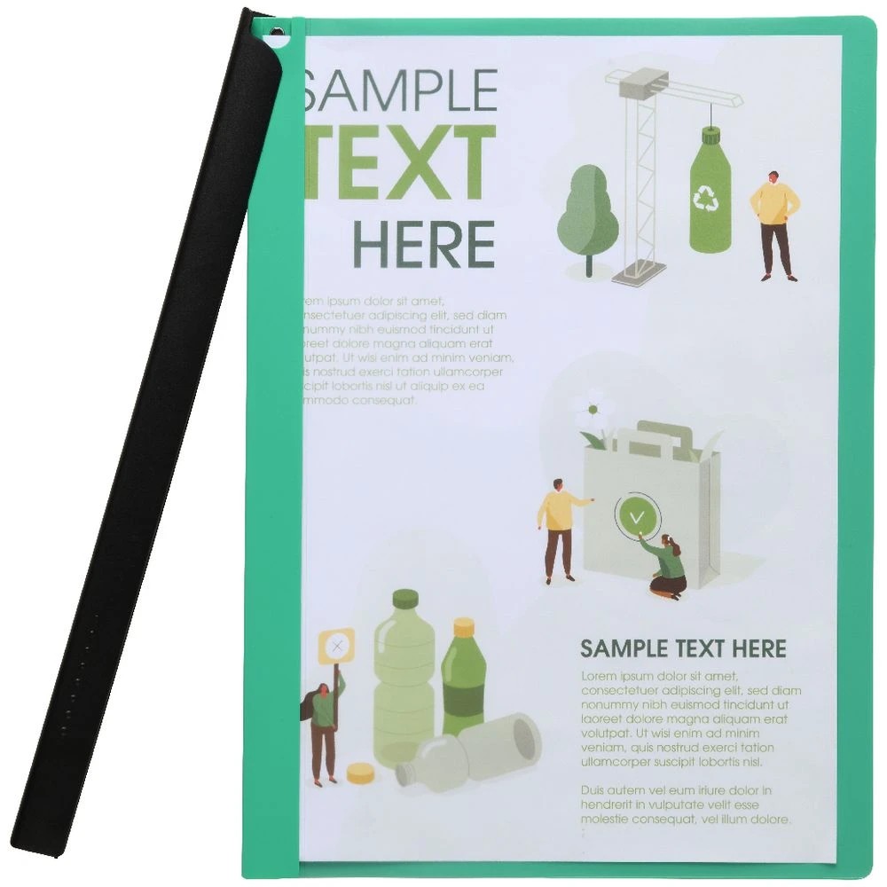 2 J.Burrows A4 Clamp File Green, 2 of 3