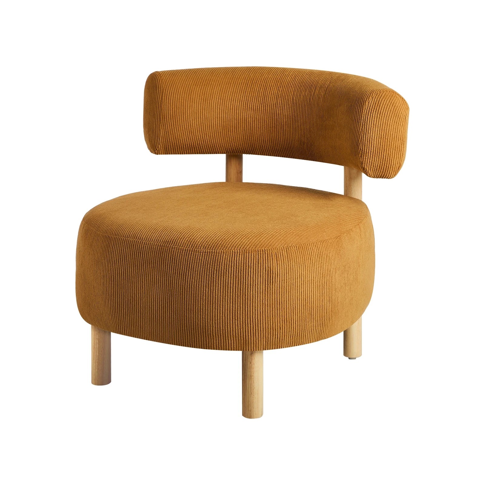 8 Oikiture Wooden Armchair Lounge Chair Velvet Accent Armchairs - Orange, 8 of 10