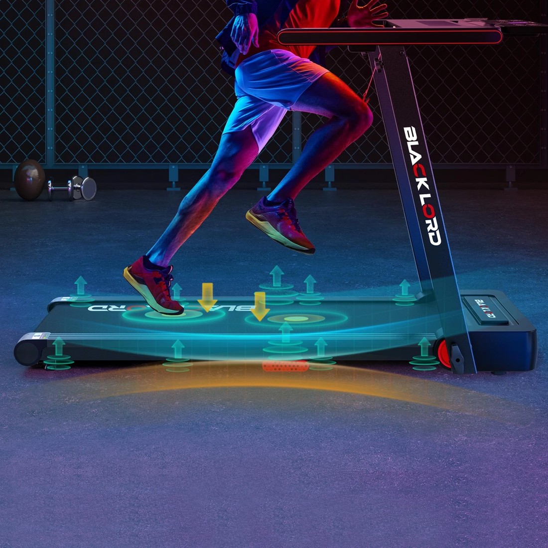 5 Black Lord Treadmill Electric Walking Pad Fully Foldable with Desktop 450mm Belt - Black, 5 of 10