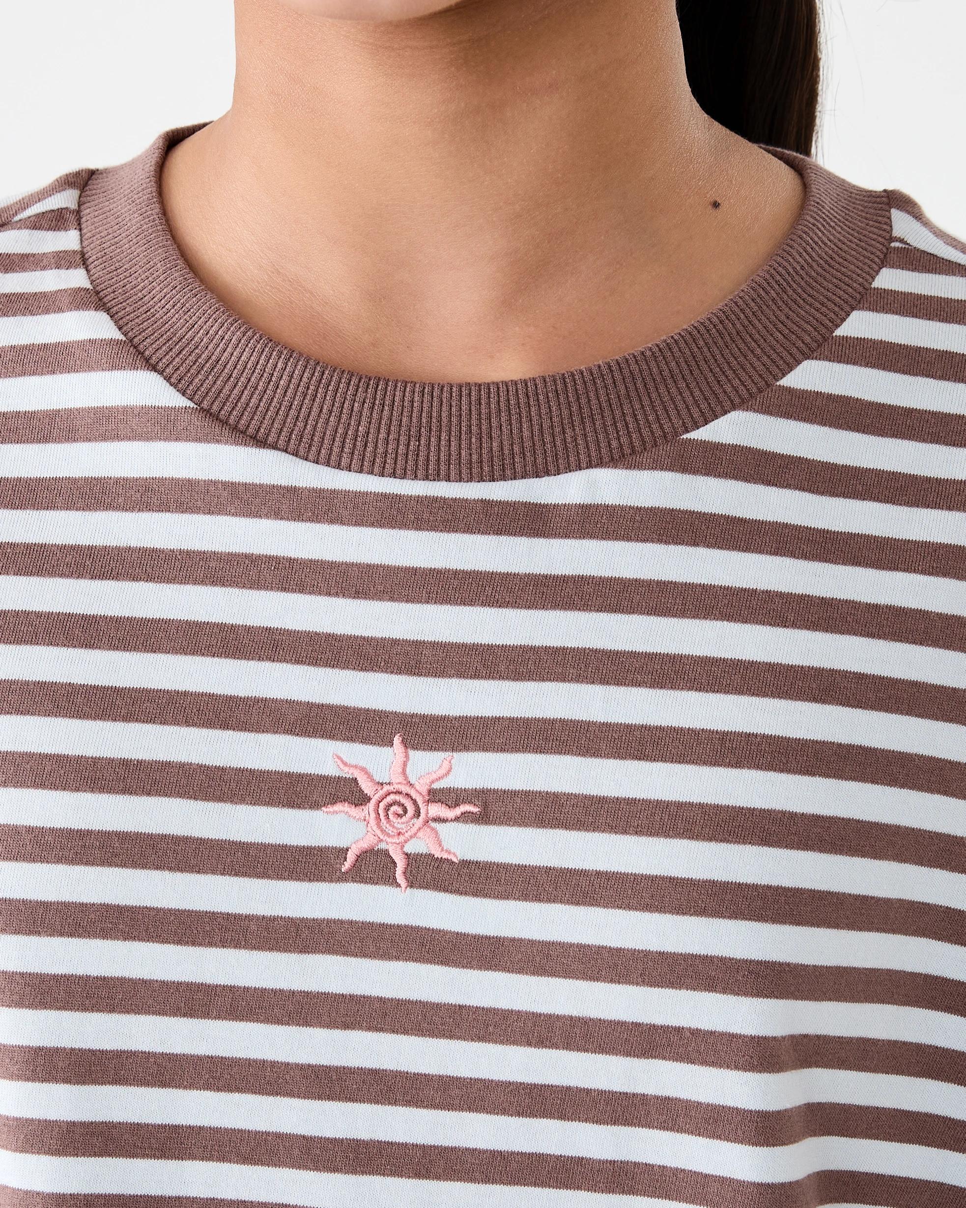 4 Short Sleeve Striped Oversized T-shirt Blu Stripe, 4 of 7
