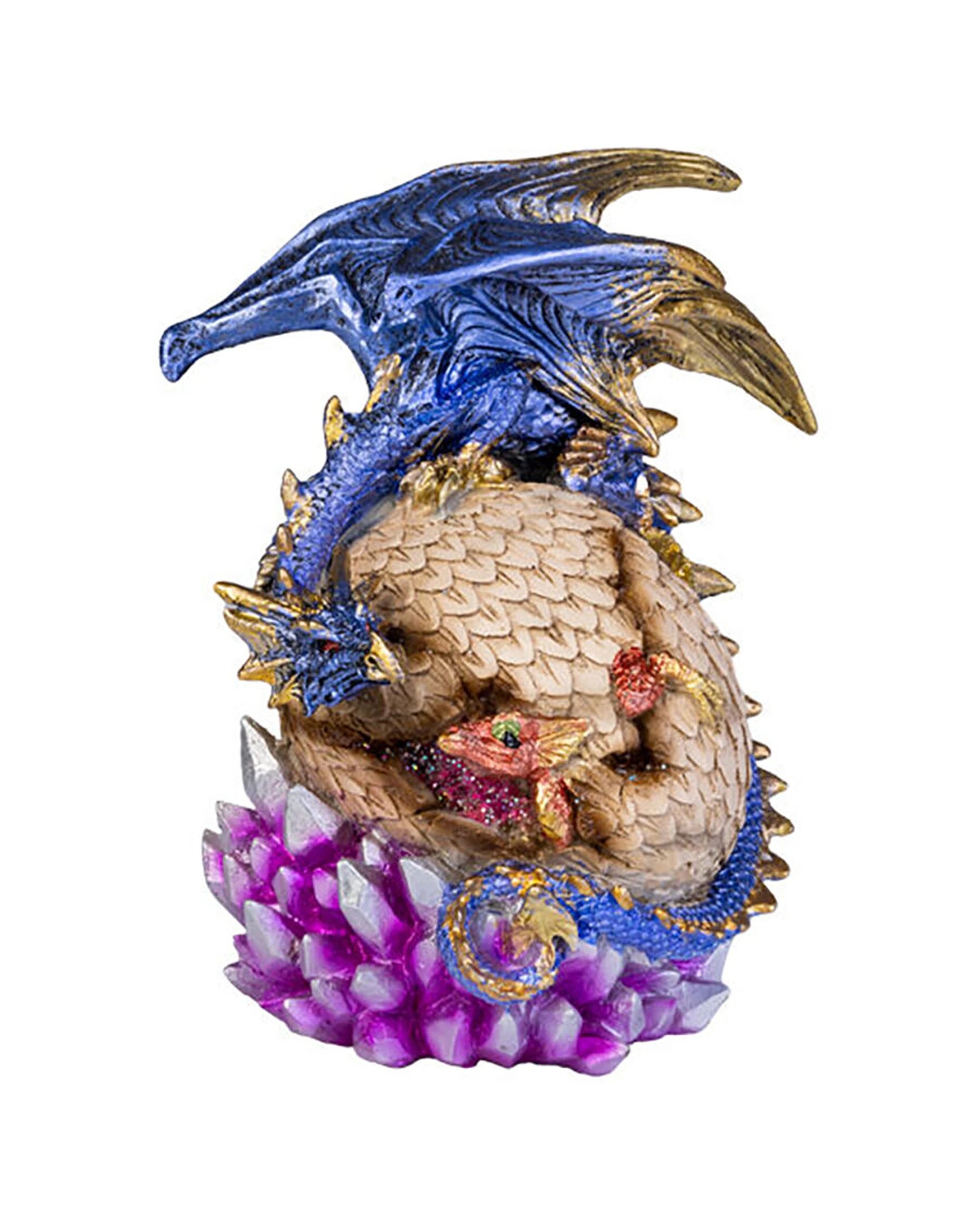 1 Mystical Worlds Egg Dragons Crystal Figurine/Statue 14x17.5cm - Multi, 1 of 1