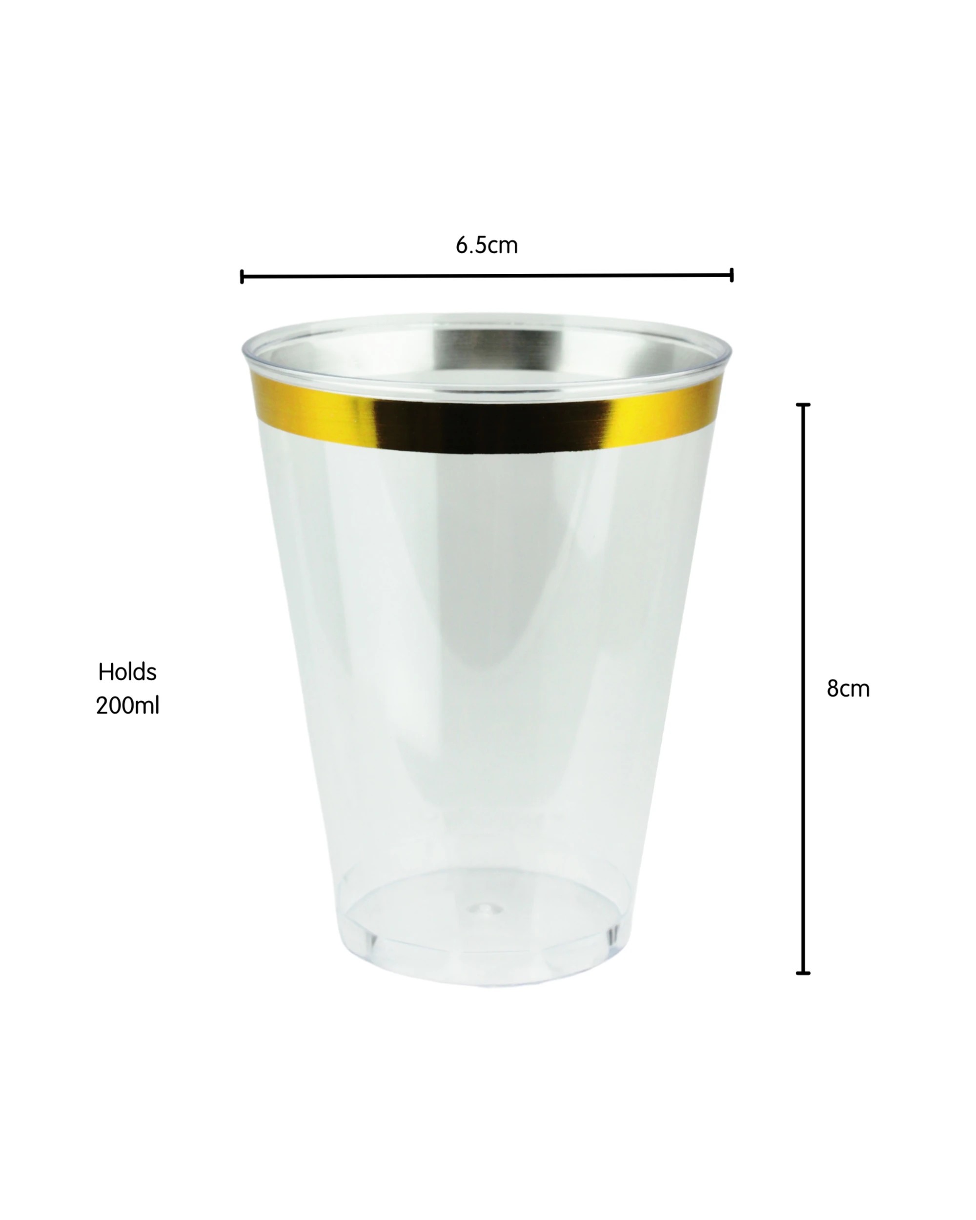 2 Fun Time Gold Trim Plastic Tumbler Cups Pack of 12 - Gold, Clear, 2 of 3