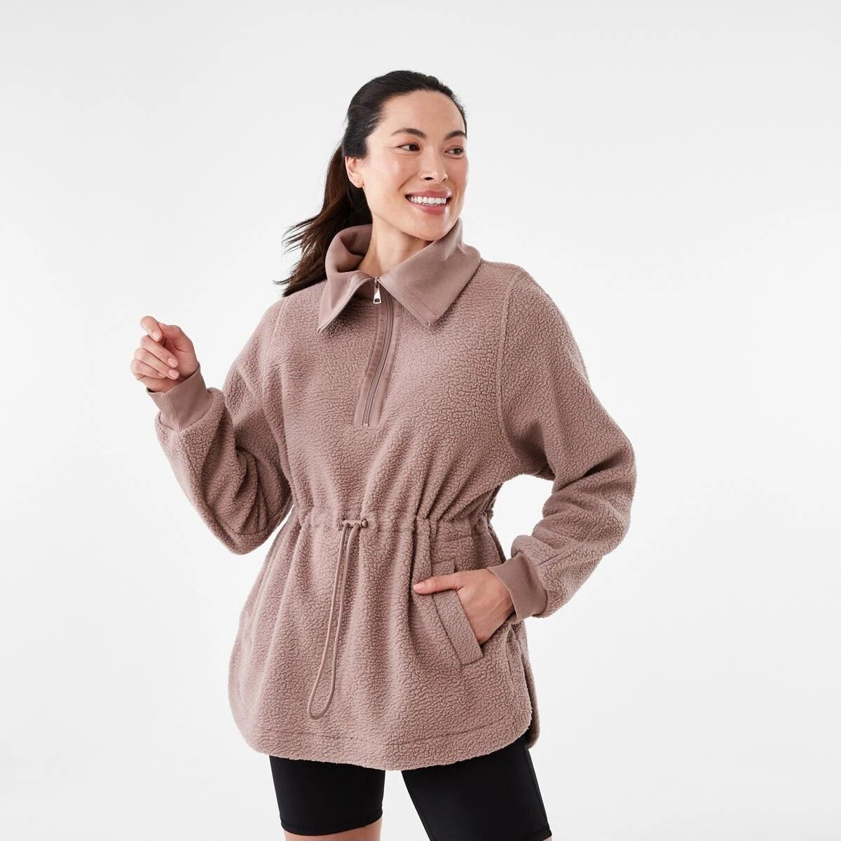 1 Active Womens Long Sleeve Teddy Outdoor Jacket TAWNY TAUPE, 1 of 7