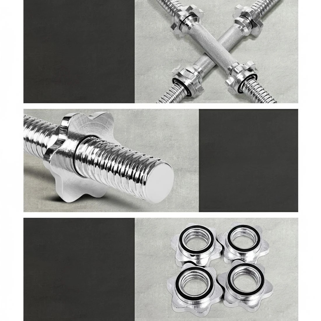 6 Everfit 45cm Dumbbell Bar - Silver, 6 of 6