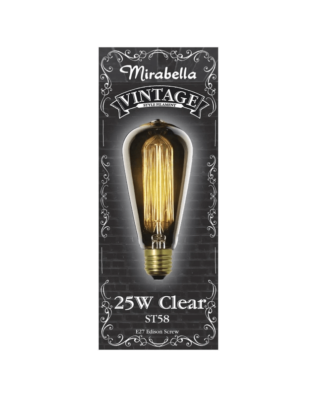 Mirabella E27 ST58 25W Vintage Style Filament 