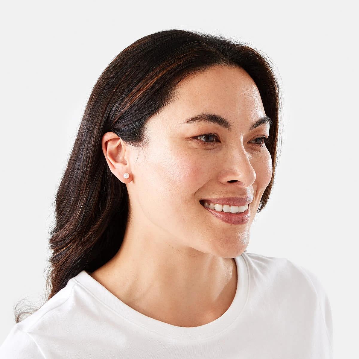 4 3 Pack Sterling Silver Faux Pearl Earrings Silver, 4 of 5