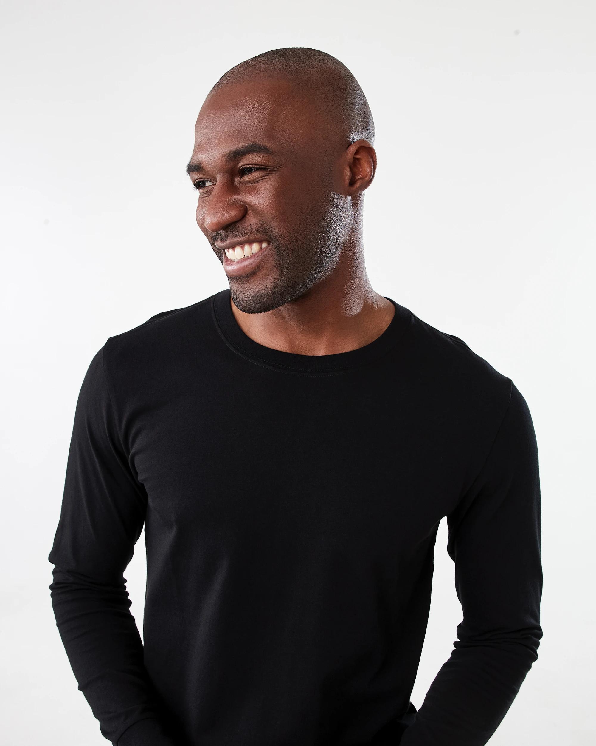 4 Long Sleeve Longline T-shirt Black, 4 of 5