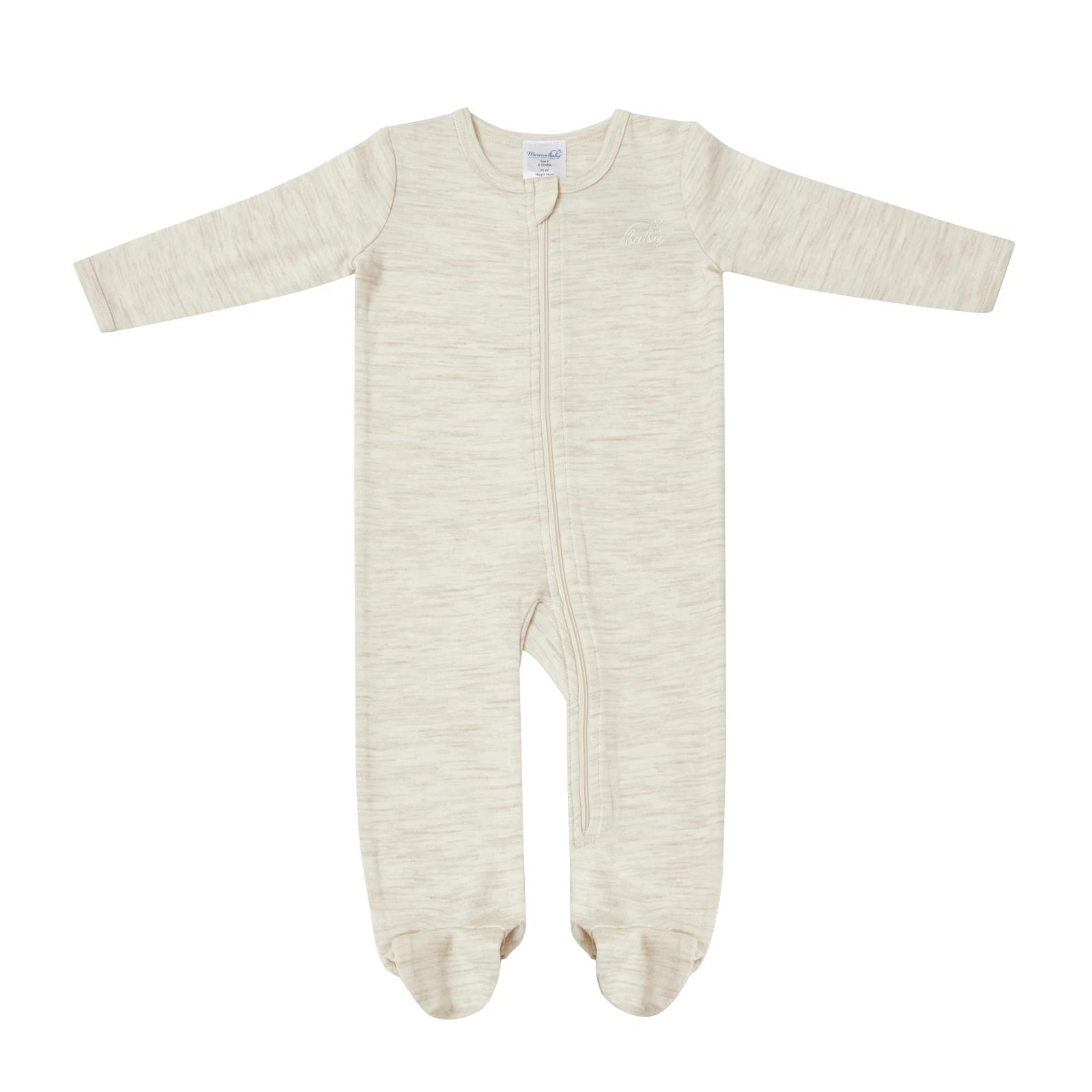 1 Merino Baby Australian Merino Wool Merino Coverall-Cream Marle CREAM MARLE, 1 of 6