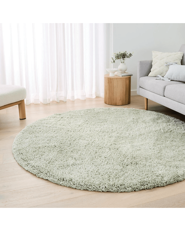 Flecked Rug - Sage, Round - 1