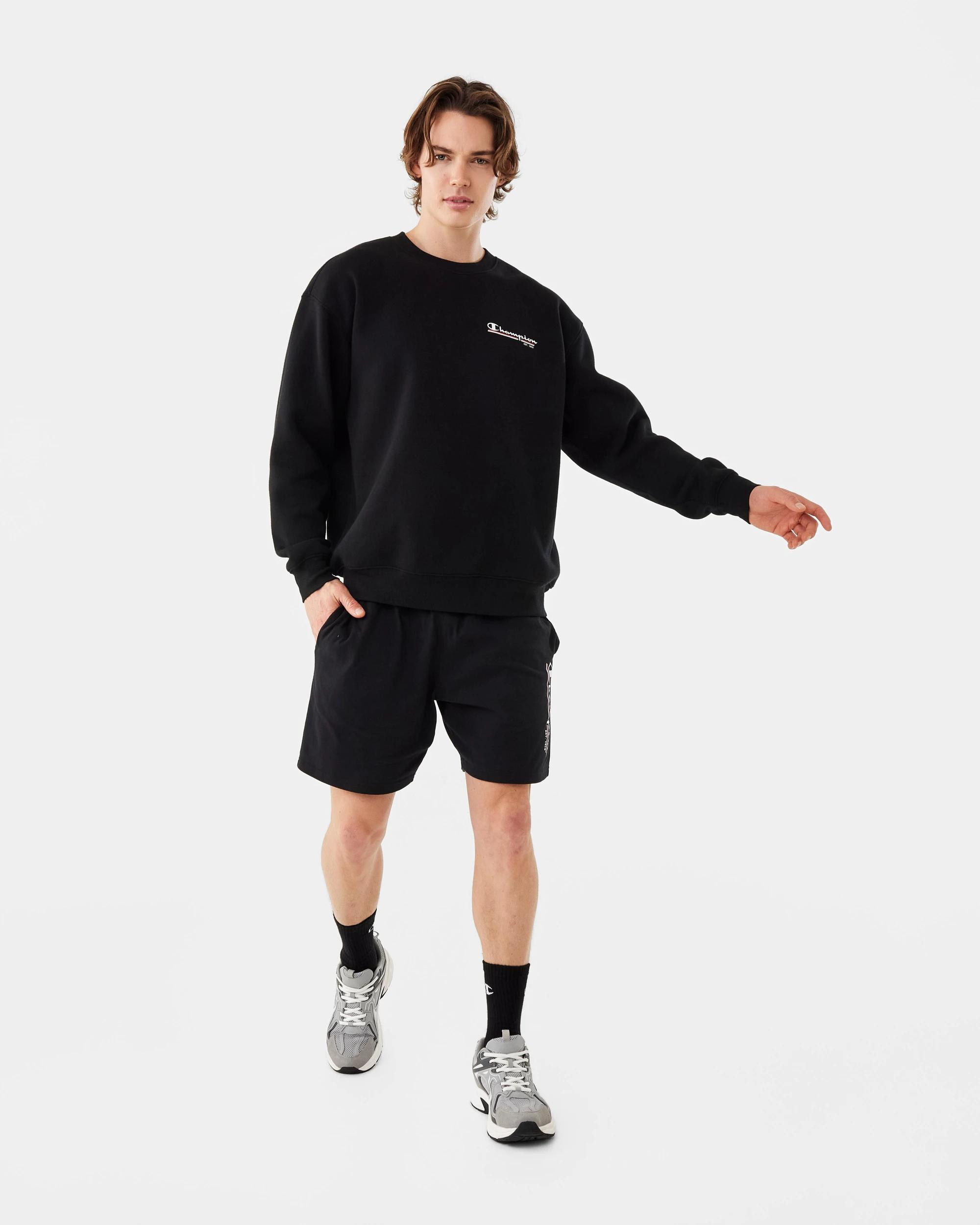 2 Champion Script Adult Crew Neck Sweatshirt Black, 2 of 8
